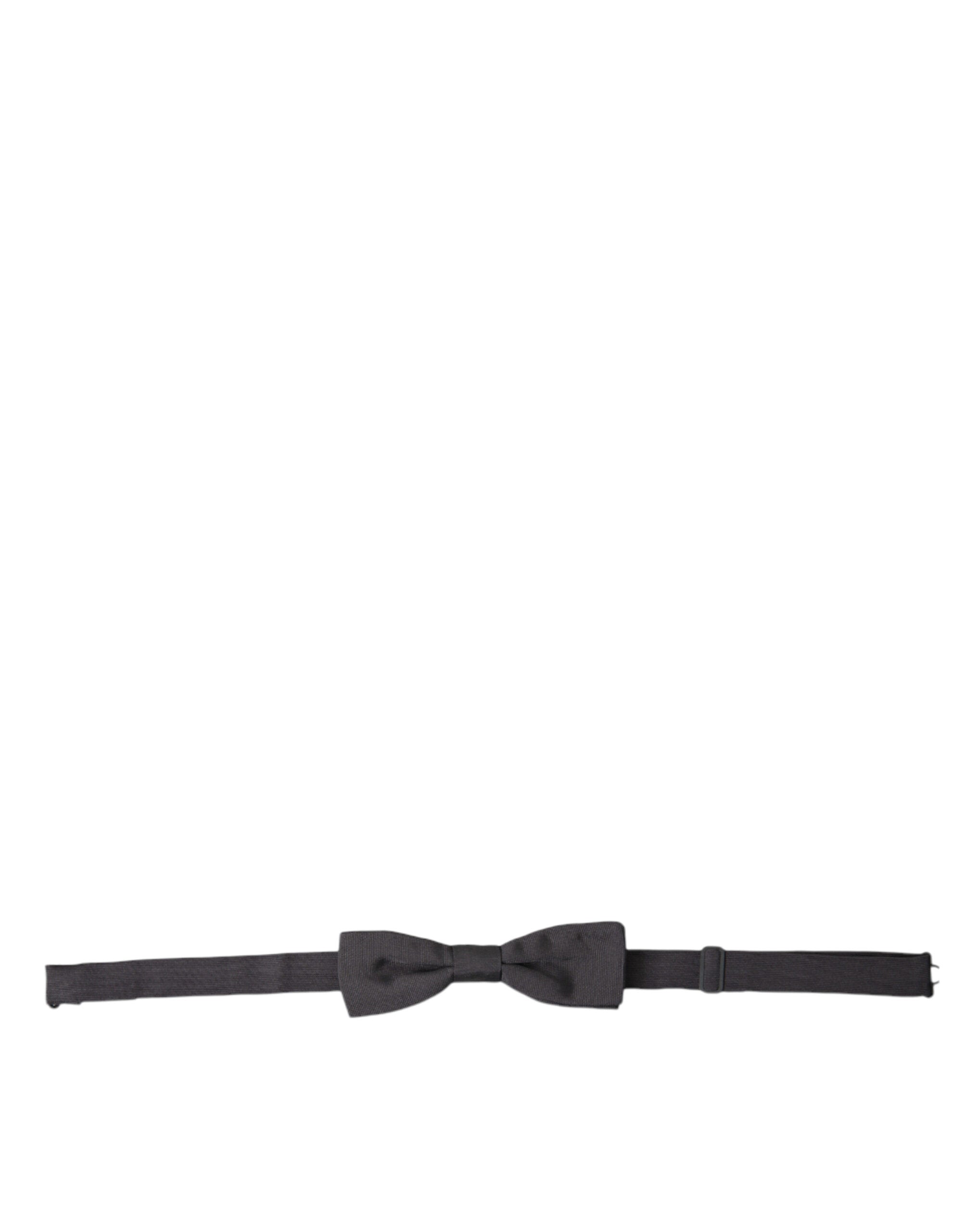 Dolce & Gabbana Elegant Silk Dark Gray Bow Tie - Luksusmuotia Dolce & Gabbana - Tutustu YVES JAVANNI® 