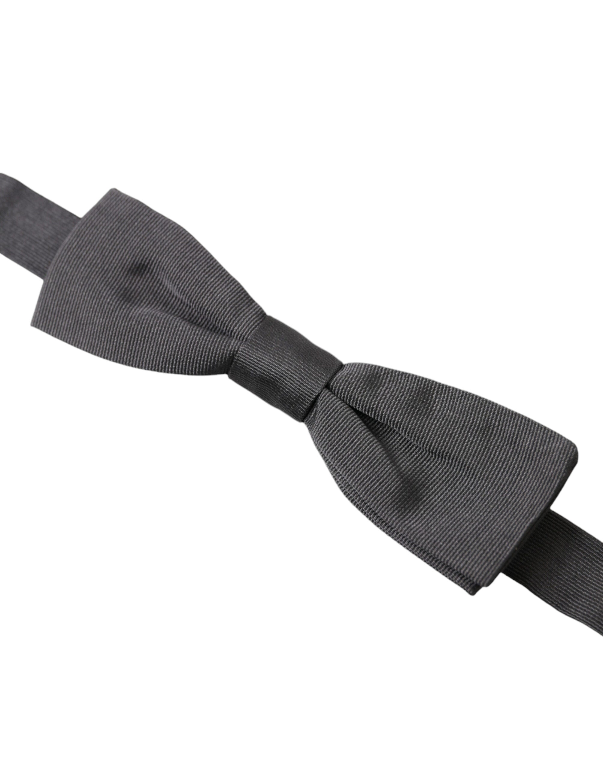 Dolce & Gabbana Elegant Silk Dark Gray Bow Tie - Luksusmuotia Dolce & Gabbana - Tutustu YVES JAVANNI® 