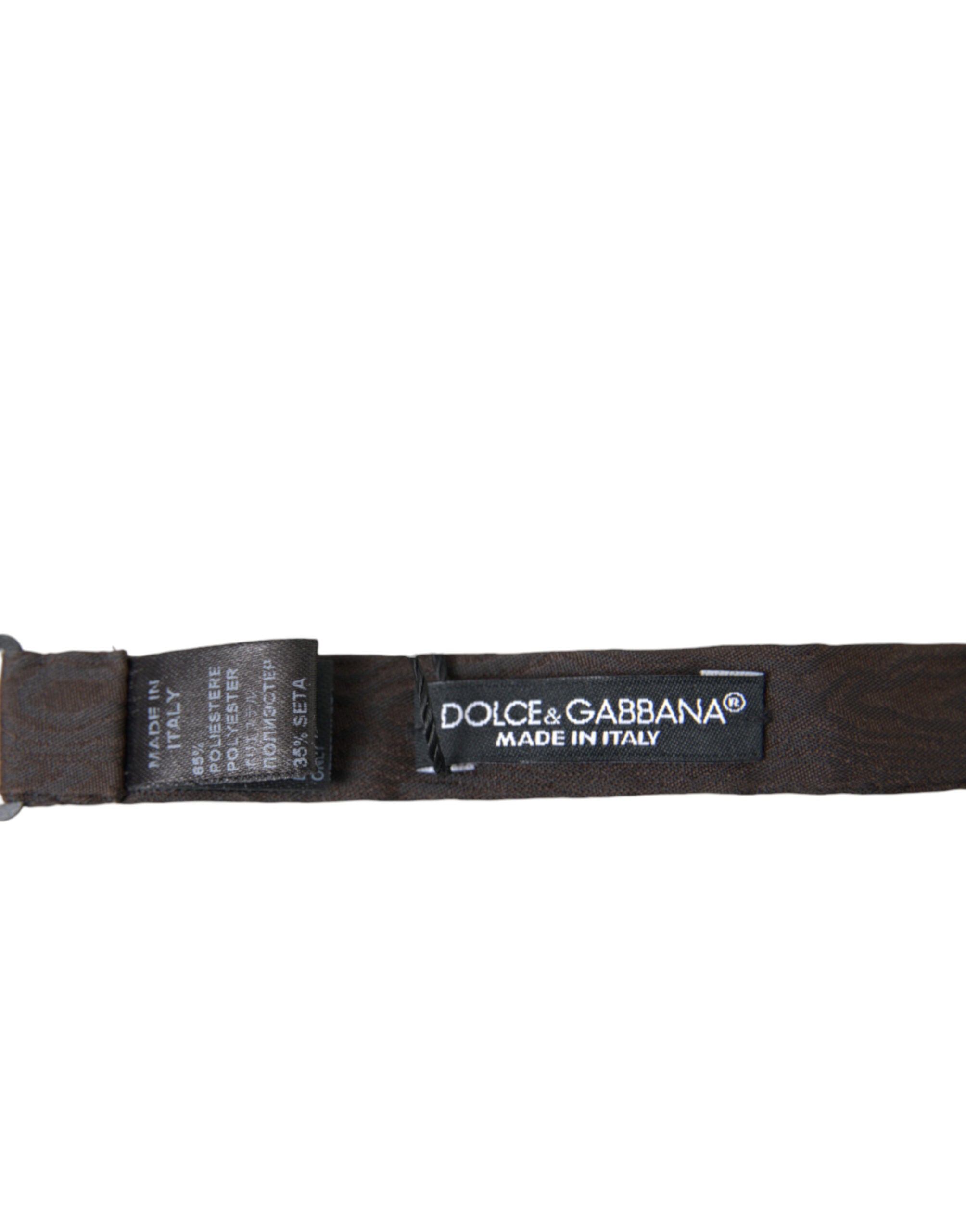 Dolce & Gabbana Elegant Brown Silk Blend Bow Tie - Luksusmuotia Dolce & Gabbana - Tutustu YVES JAVANNI® 