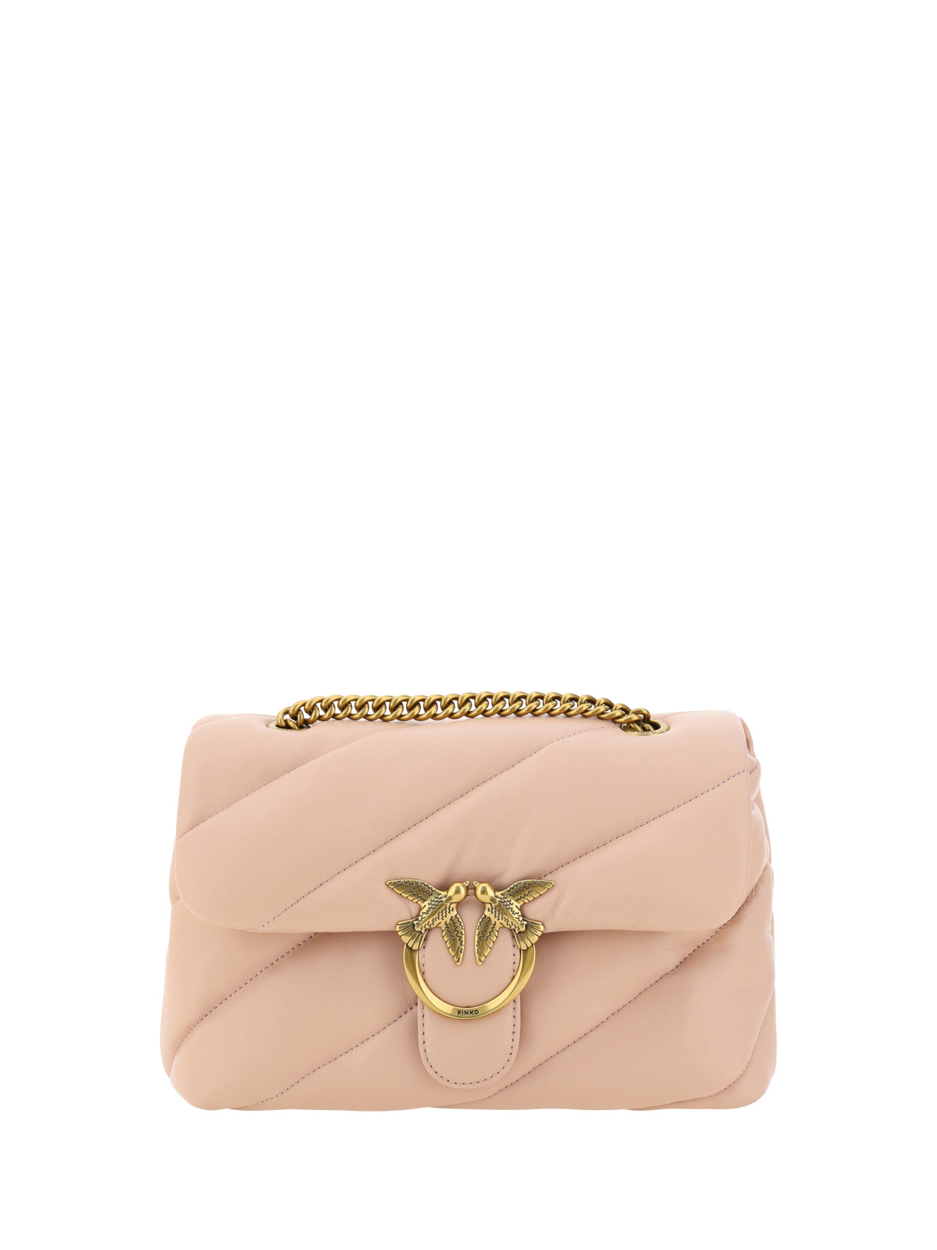 PINKO Elegant Light Pink Quilted Shoulder Bag - Luksusmuotia PINKO - Tutustu YVES JAVANNI® 