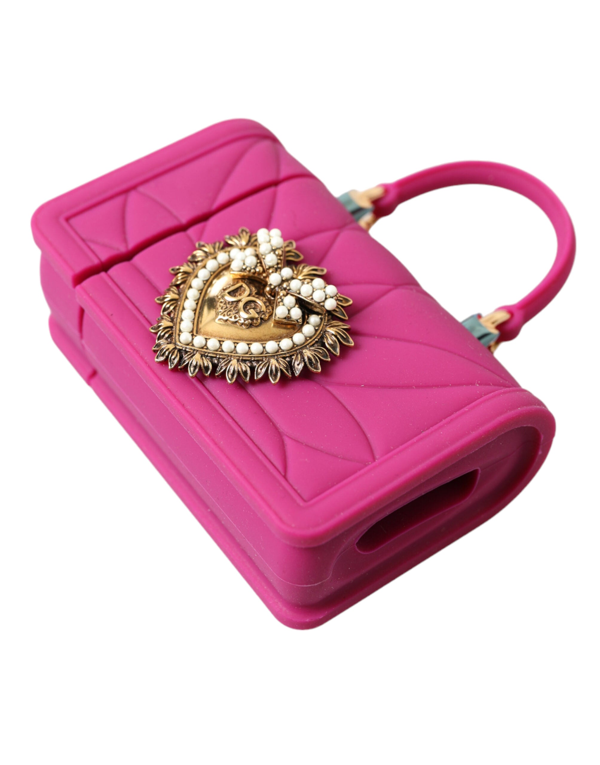 Dolce & Gabbana Chic Quilted Silicone Airpods Case - Pink & Gold - Luksusmuotia Dolce & Gabbana - Tutustu YVES JAVANNI® 