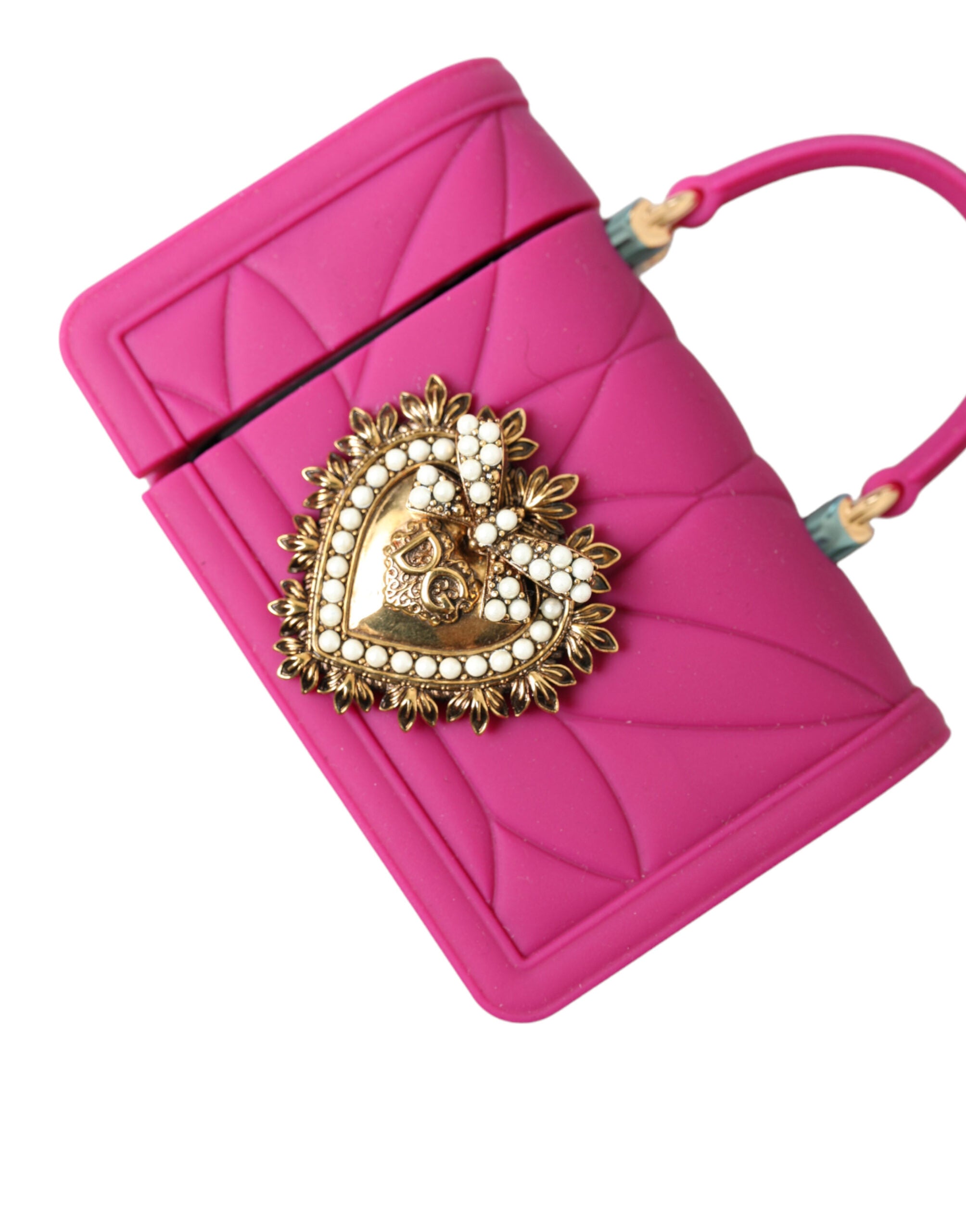 Dolce & Gabbana Chic Quilted Silicone Airpods Case - Pink & Gold - Luksusmuotia Dolce & Gabbana - Tutustu YVES JAVANNI® 