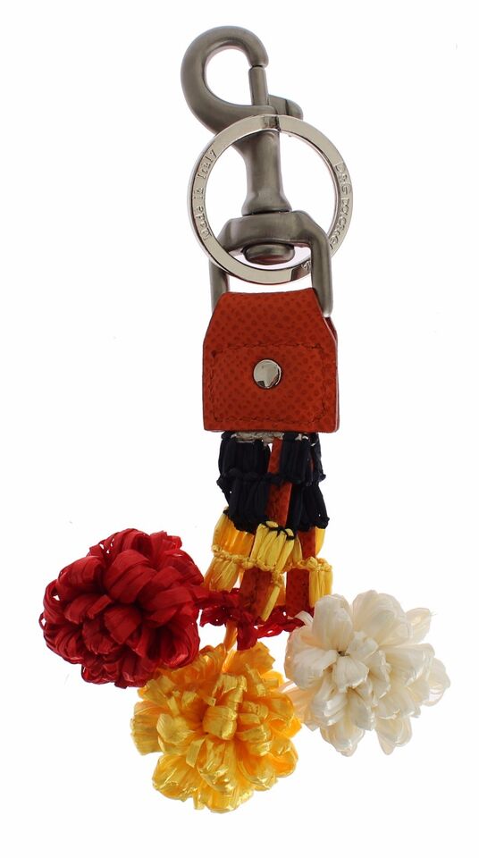 Dolce & Gabbana Chic Multicolor Raffia & Leather Keychain - Luksusmuotia Dolce & Gabbana - Tutustu YVES JAVANNI® 