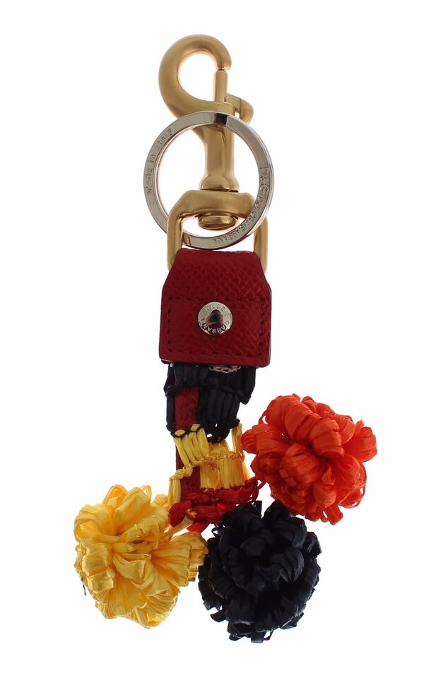 Dolce & Gabbana Chic Multicolor Raffia Leather Keychain - Luksusmuotia Dolce & Gabbana - Tutustu YVES JAVANNI® 