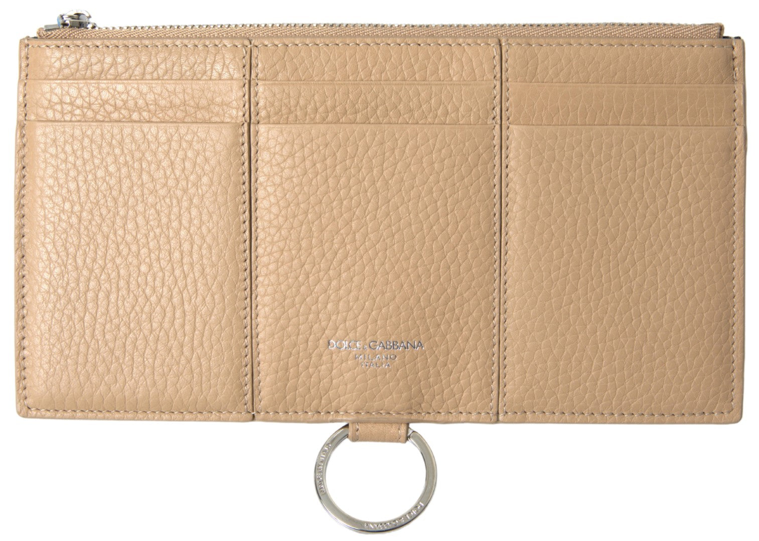 Dolce & Gabbana Elegant Beige Leather Wallet with Detachable Strap - Luksusmuotia Dolce & Gabbana - Tutustu YVES JAVANNI® 