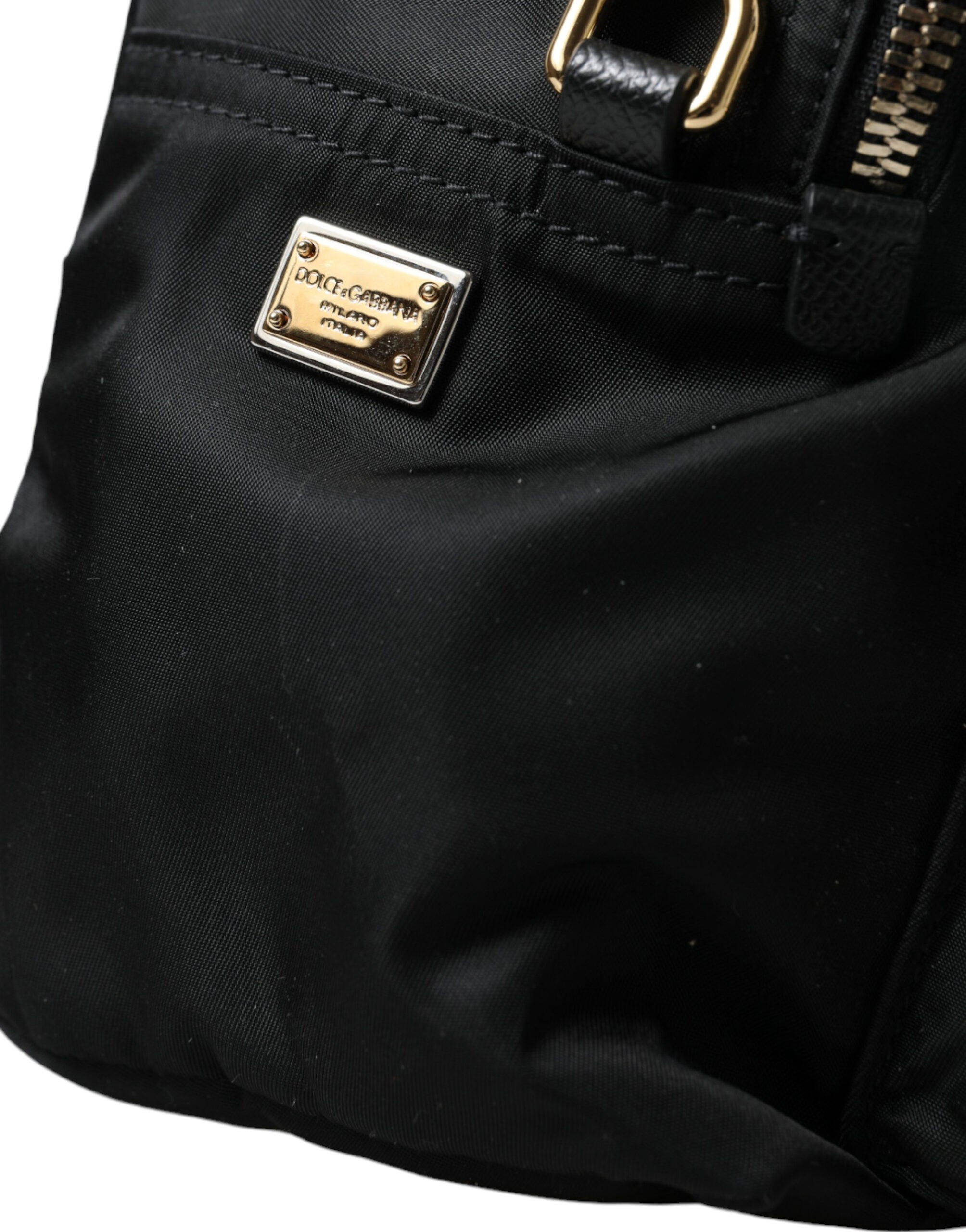 Dolce & Gabbana Elegant Black Gold Detail Backpack - Luksusmuotia Dolce & Gabbana - Tutustu YVES JAVANNI® 