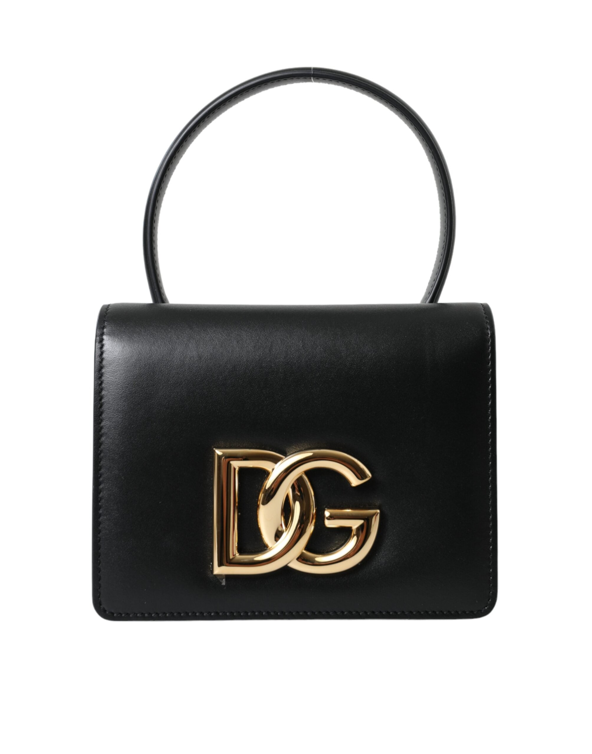 Dolce & Gabbana Elegant Black Leather Belt Bag with Gold Accents - Luksusmuotia Dolce & Gabbana - Tutustu YVES JAVANNI® 