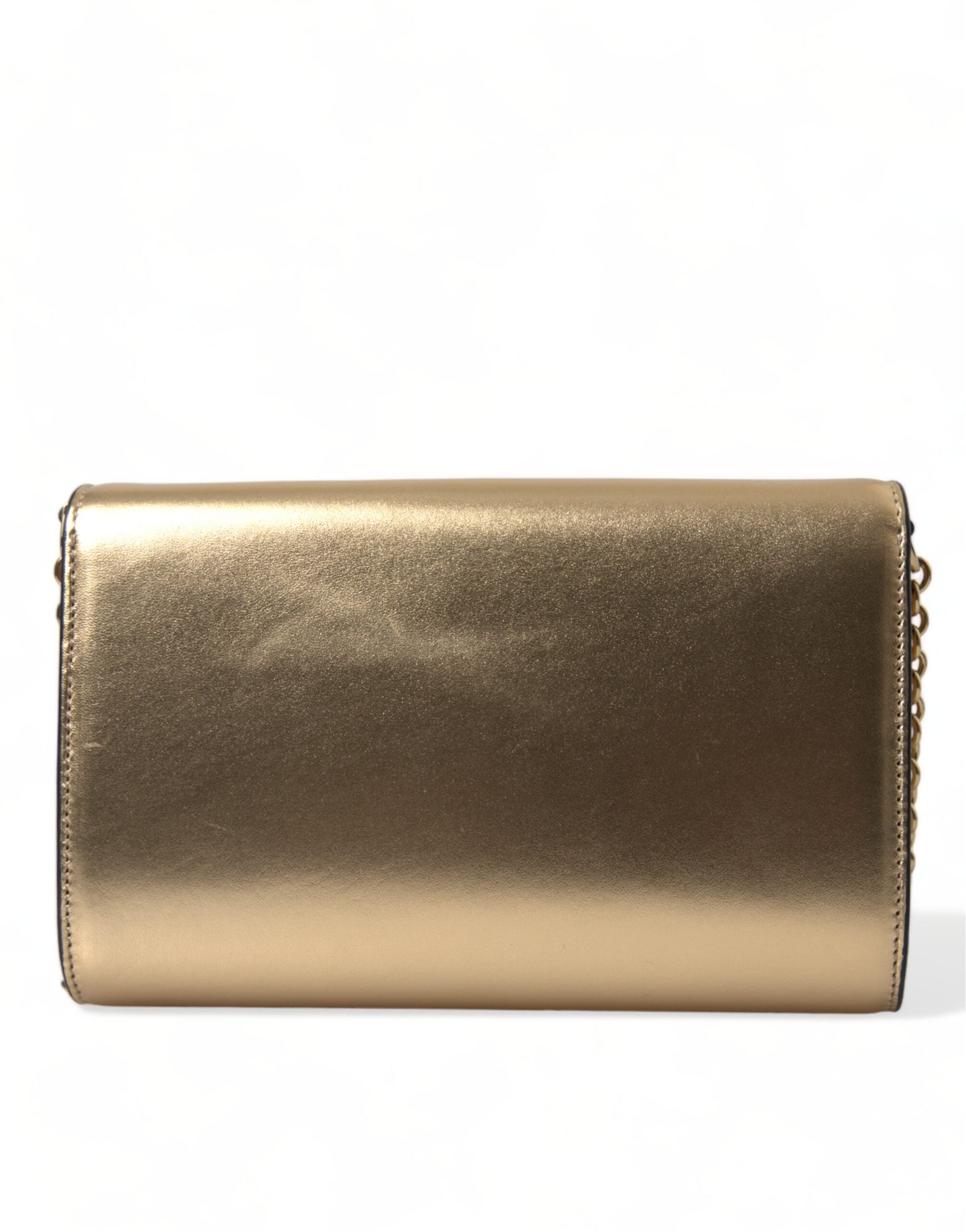 Dolce & Gabbana Elegant Metallic Gold Leather Crossbody Purse - Luksusmuotia Dolce & Gabbana - Tutustu YVES JAVANNI® 