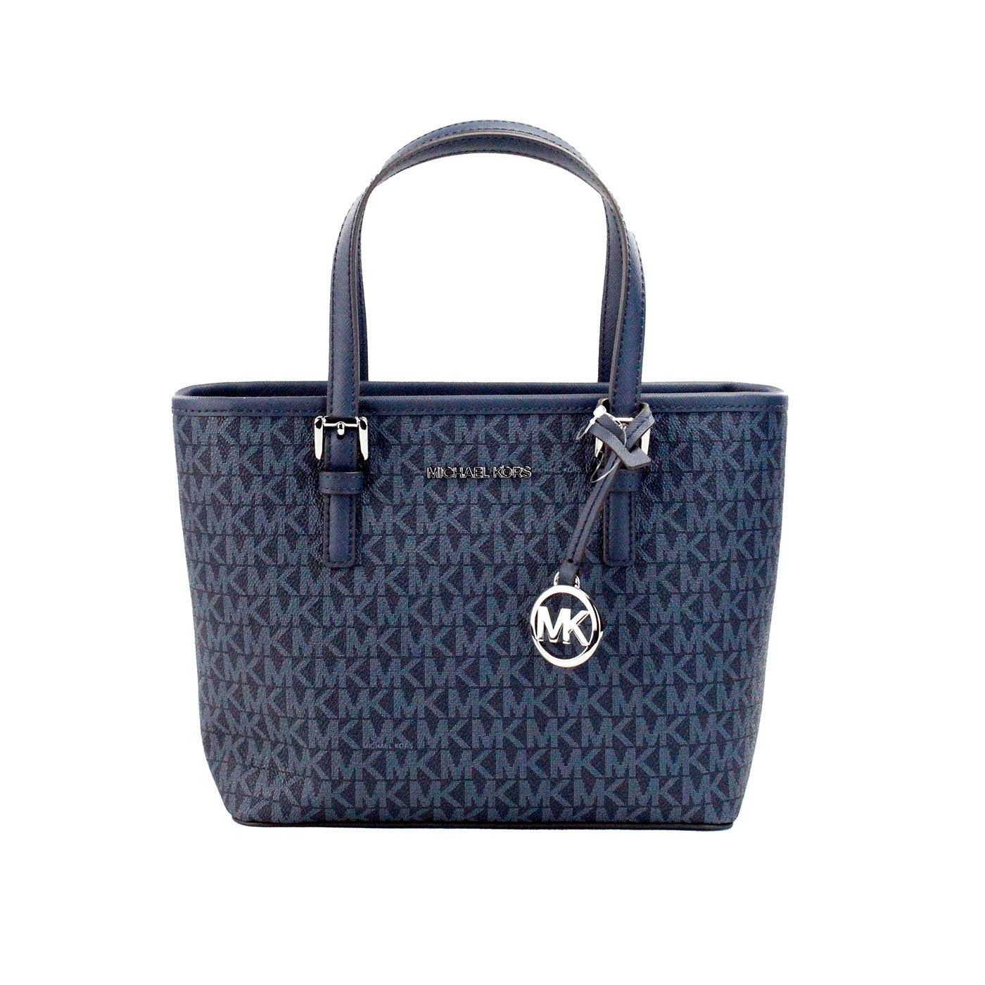 Michael Kors Jet Set Navy PVC Leather XS Carryall Top Zip Tote Bag Purse - Luksusmuotia Michael Kors - Tutustu YVES JAVANNI® 