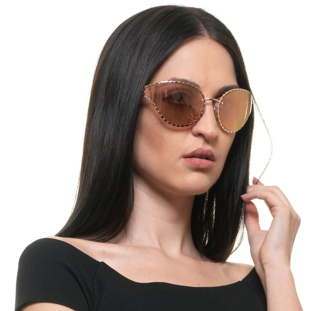 Roberto Cavalli Rose Gold Oval Mirrored Sunglasses - Luxury from Roberto Cavalli - Shop at YVES JAVANNI