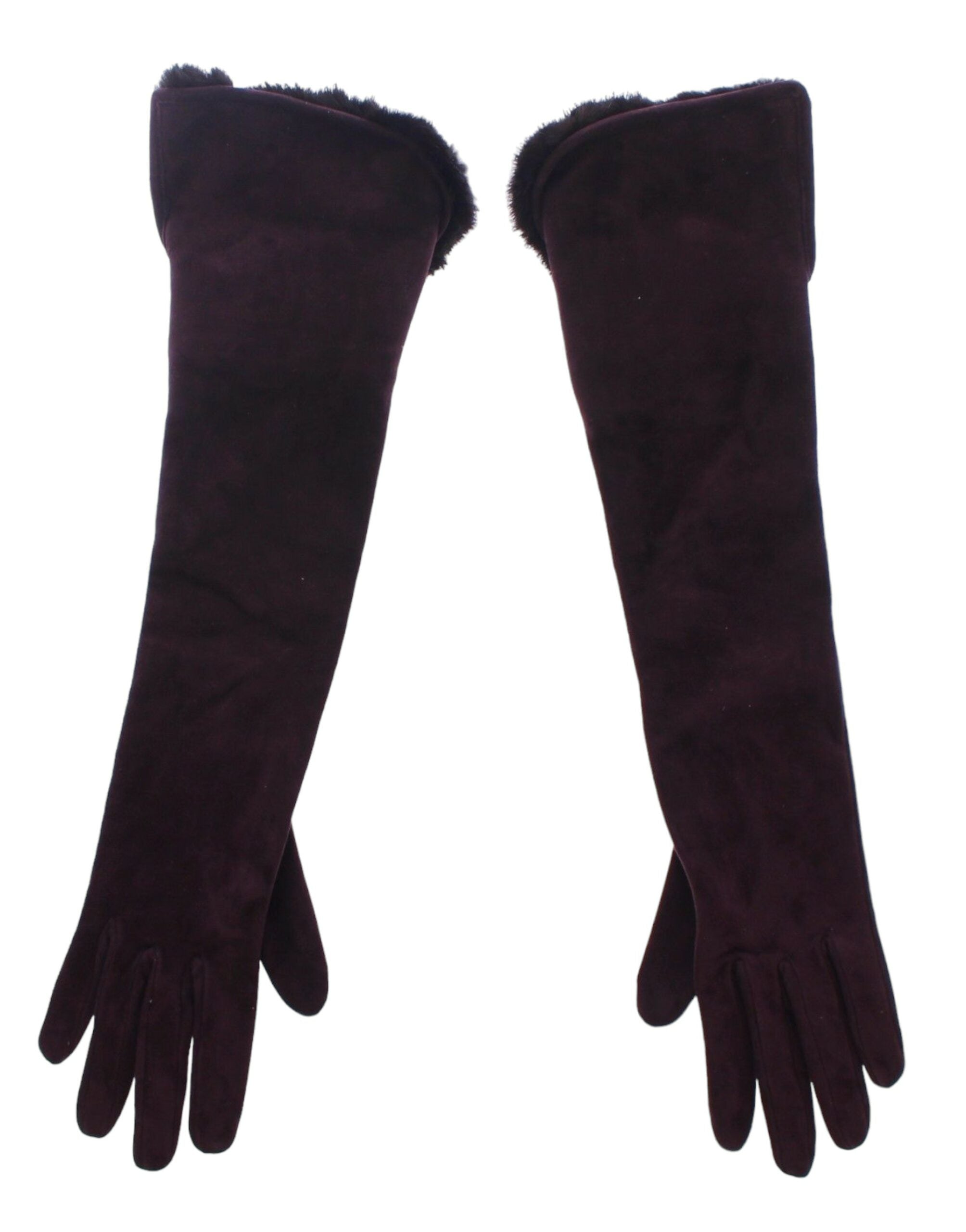 Dolce & Gabbana Elegant Elbow Length Purple Fur Gloves - Luksusmuotia Dolce & Gabbana - Tutustu YVES JAVANNI® 