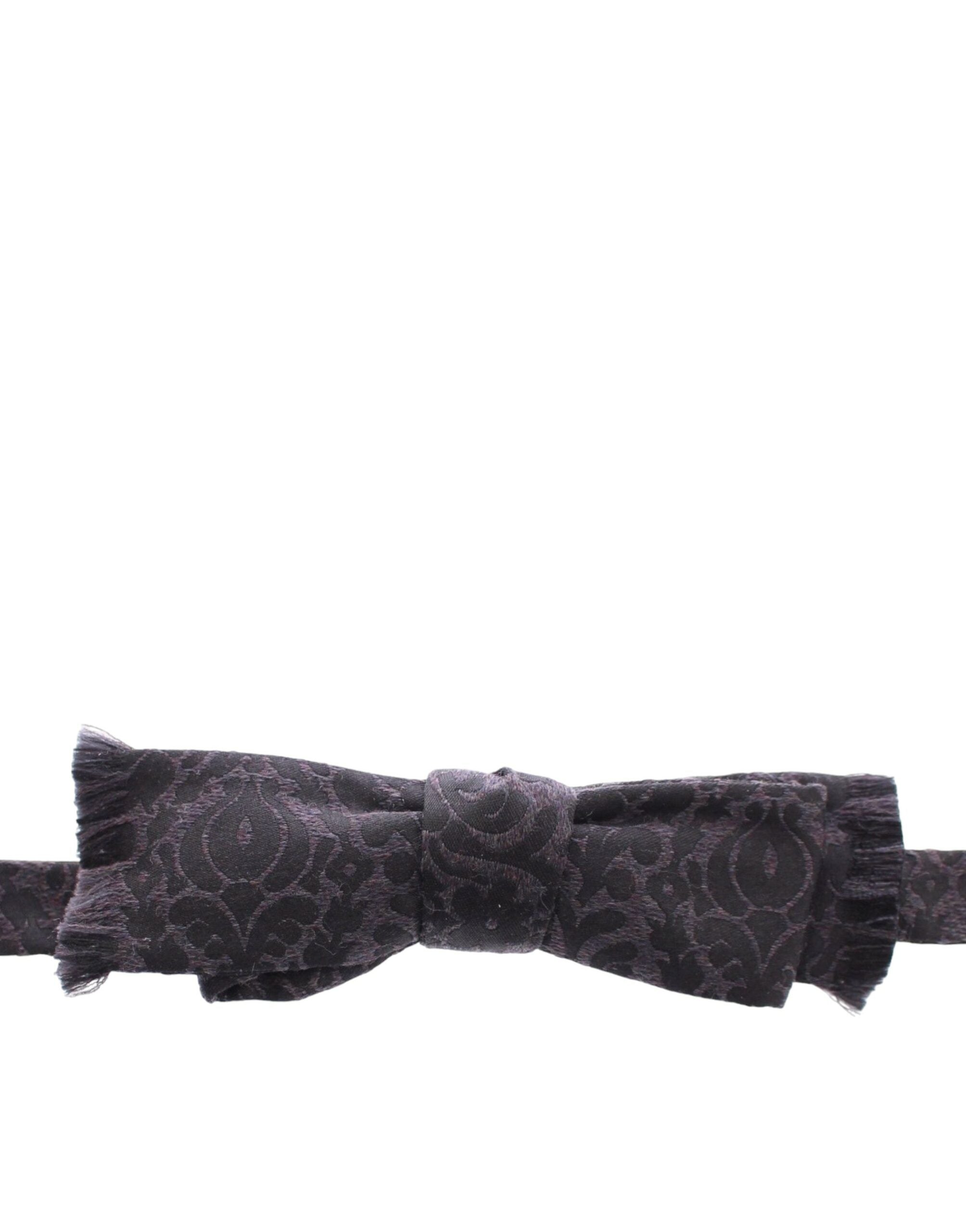 Dolce & Gabbana Elegant Black Paisley Silk-Wool Blend Bow Tie - Luksuslaukut ja asusteet Dolce & Gabbana - Tutustu YVES JAVANNI® 