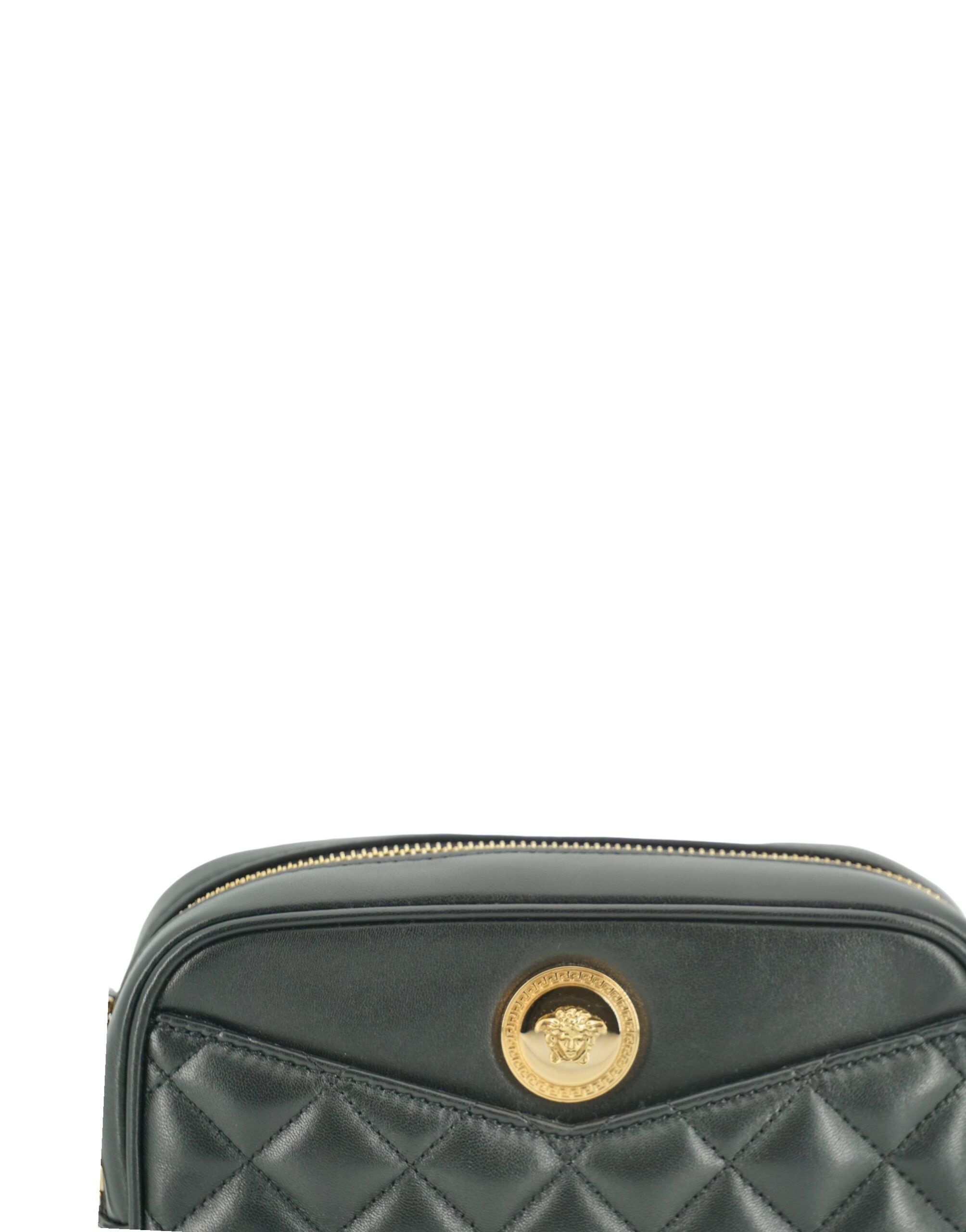 Versace Elegant Small Black Leather Crossbody Bag - Luksusmuotia Versace - Tutustu YVES JAVANNI® 