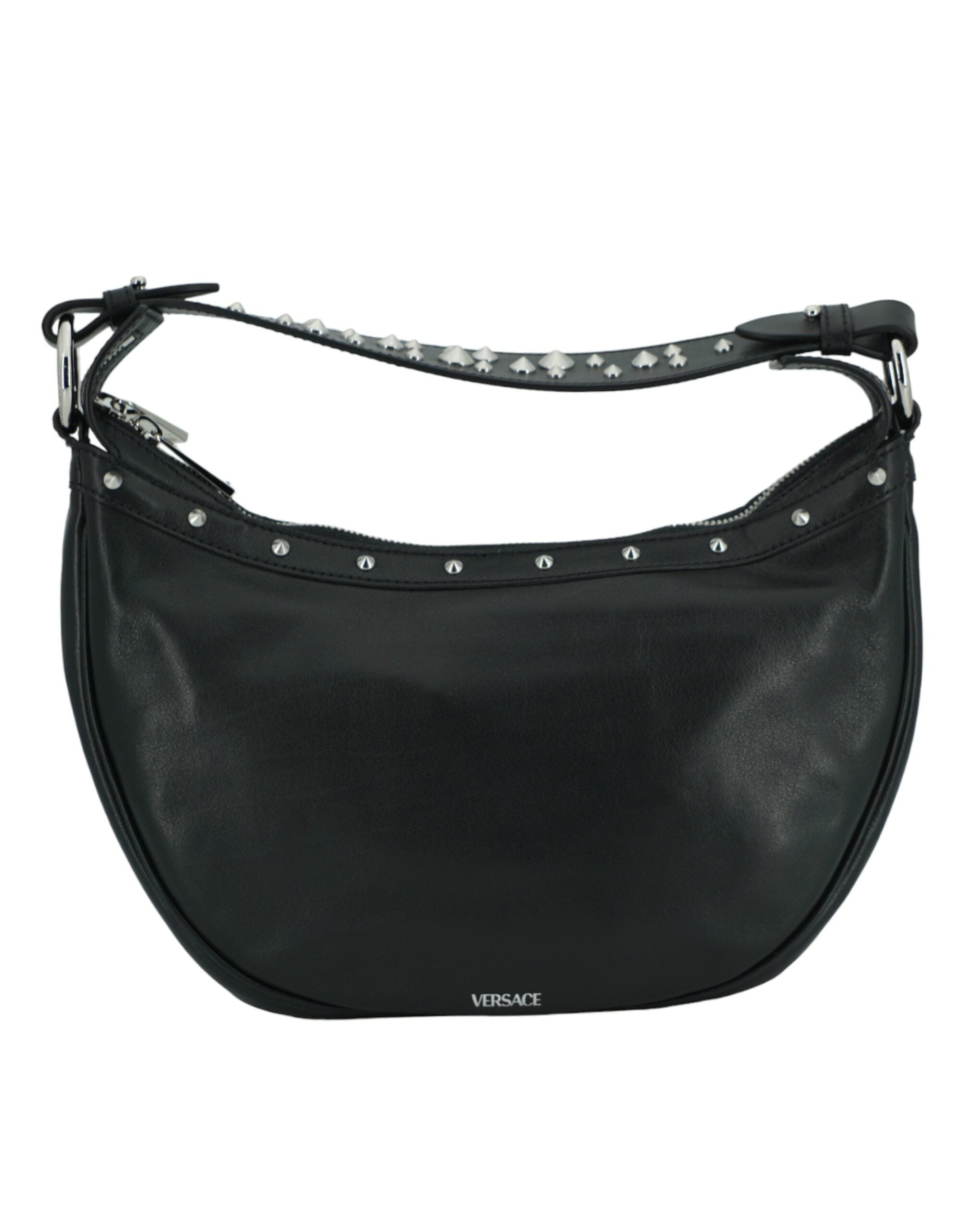 Versace Elegant Black Leather Hobo Shoulder Bag - Luxury from Versace - Shop at YVES JAVANNI