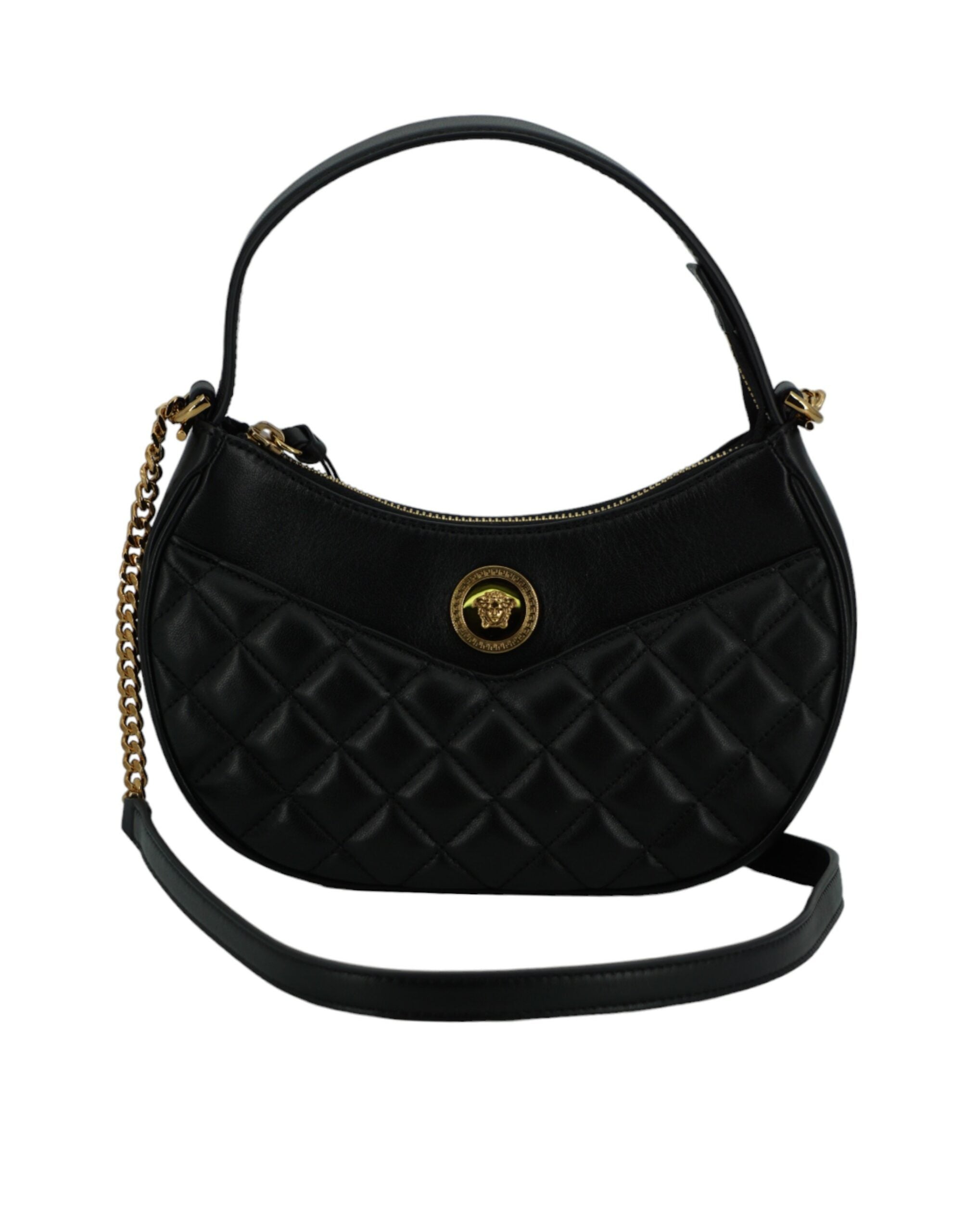 Versace Elegant Half Moon Leather Shoulder Bag - Luksusmuotia Versace - Tutustu YVES JAVANNI® 