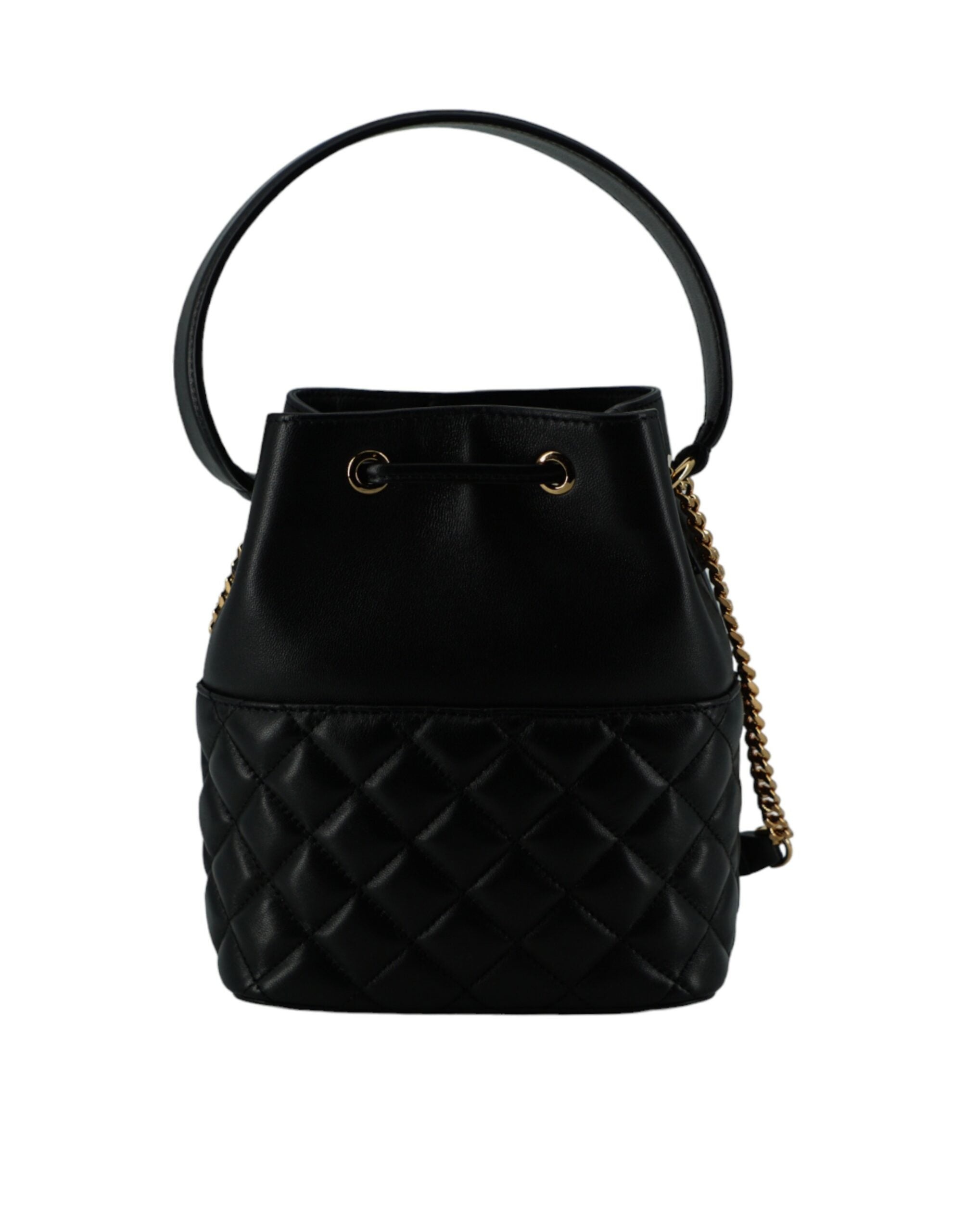 Versace Elegant Black Leather Bucket Shoulder Bag - Luksusmuotia Versace - Tutustu YVES JAVANNI® 