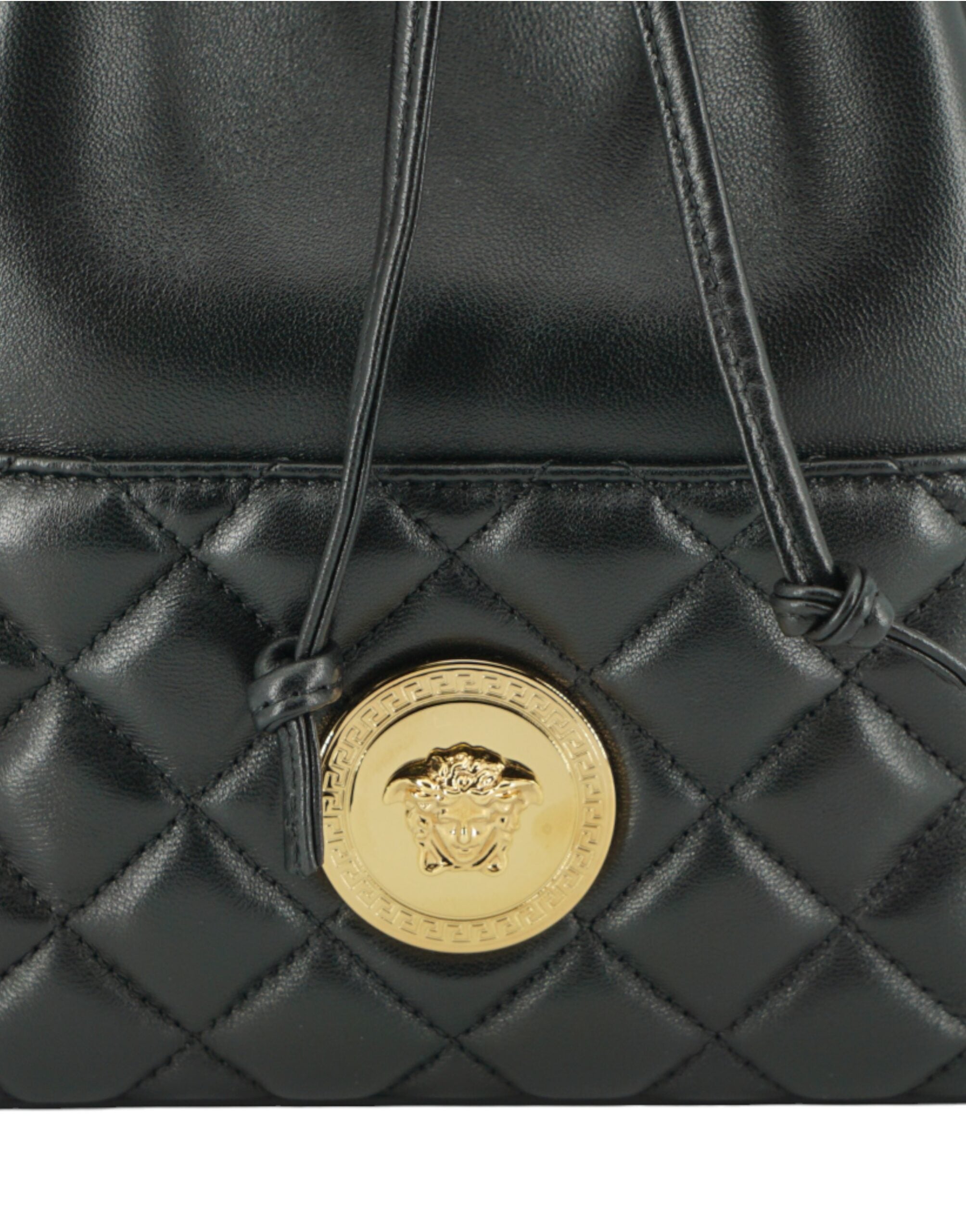 Versace Elegant Black Leather Medusa Bucket Shoulder Bag - Luxury from Versace - Shop at YVES JAVANNI