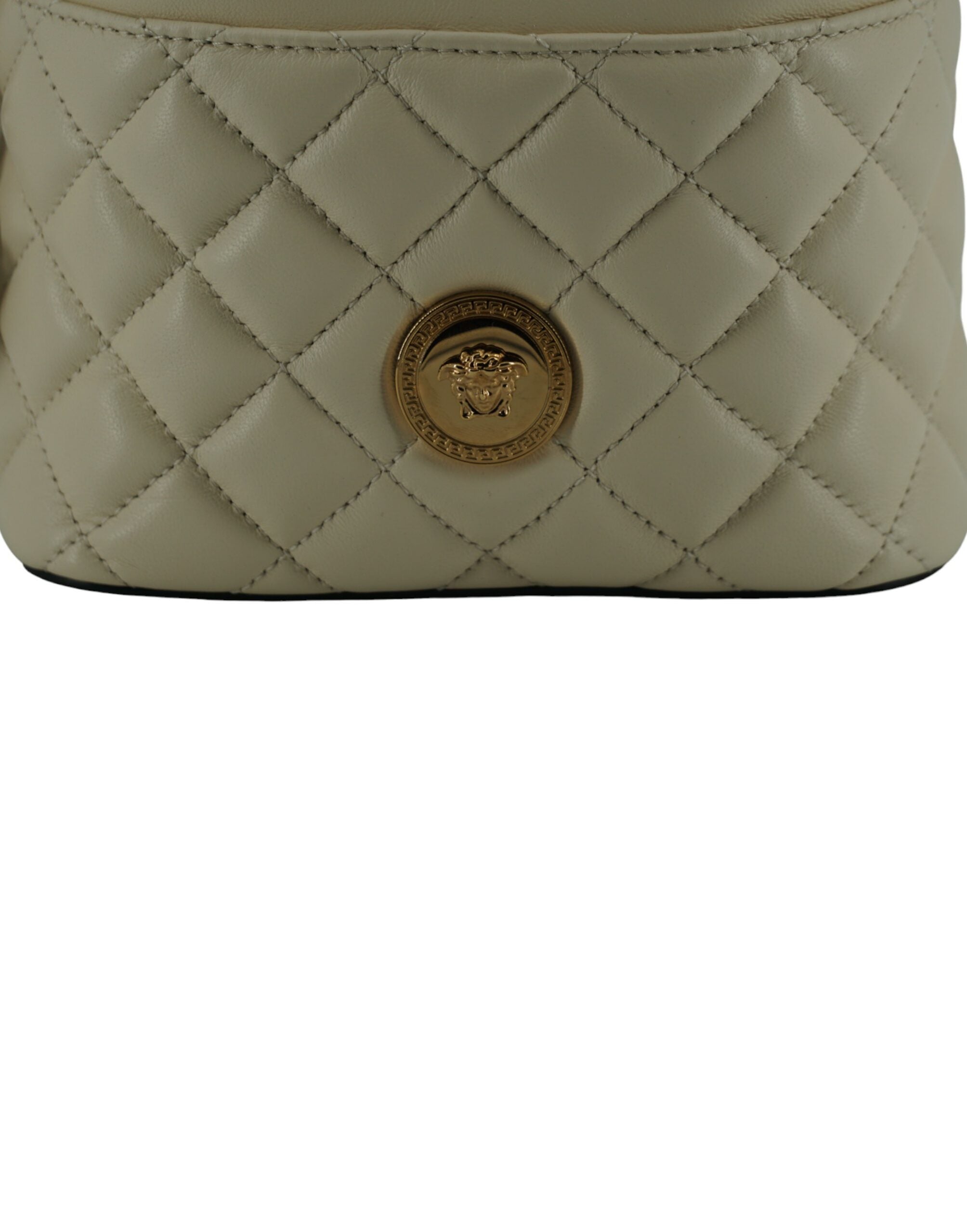 Versace Elegant Small White Leather Bucket Shoulder Bag - Luksusmuotia Versace - Tutustu YVES JAVANNI® 