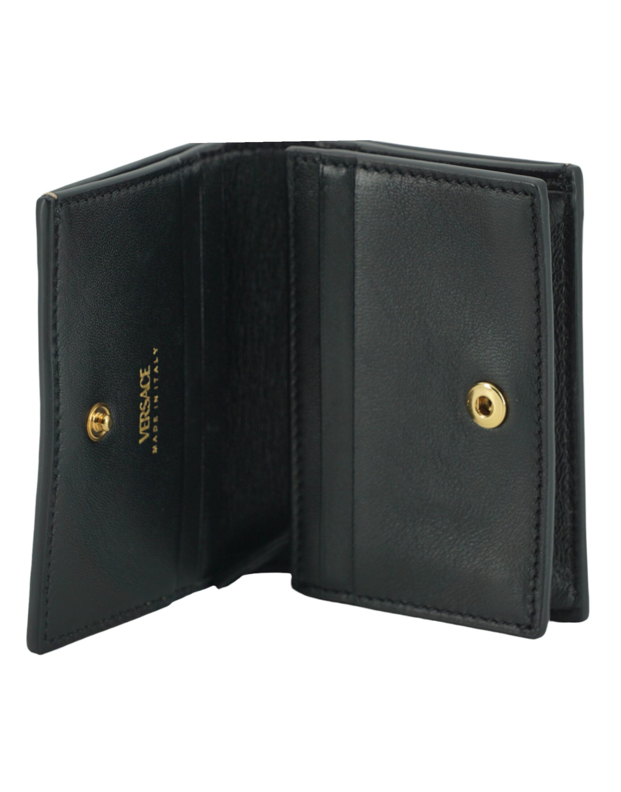 Versace Elegant Compact Leather Wallet in Brown - Luksusmuotia Versace - Tutustu YVES JAVANNI® 