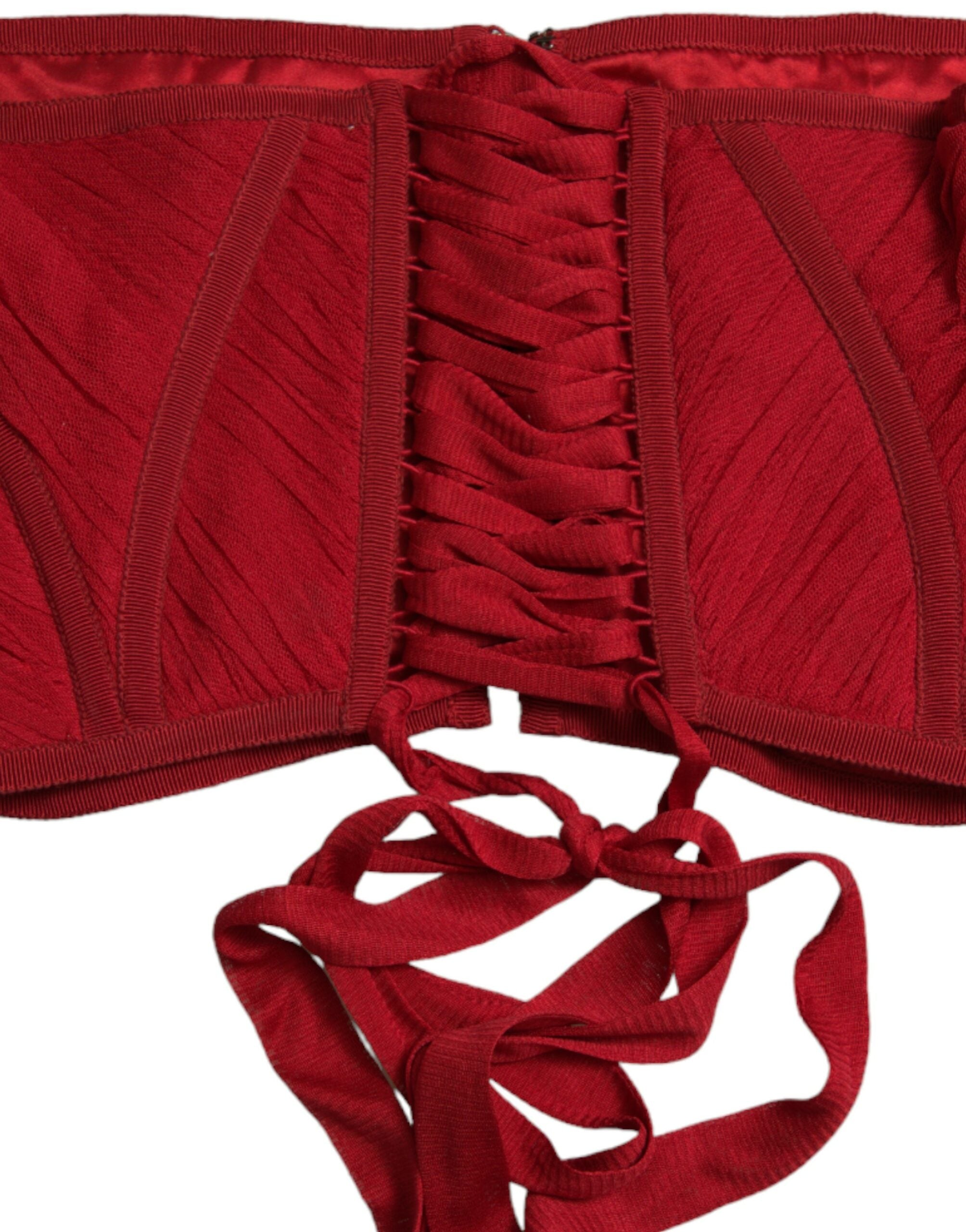 Dolce & Gabbana Silk Corset Waist Belt in Fiery Red - Luksuslaukut ja asusteet Dolce & Gabbana - Tutustu YVES JAVANNI® 