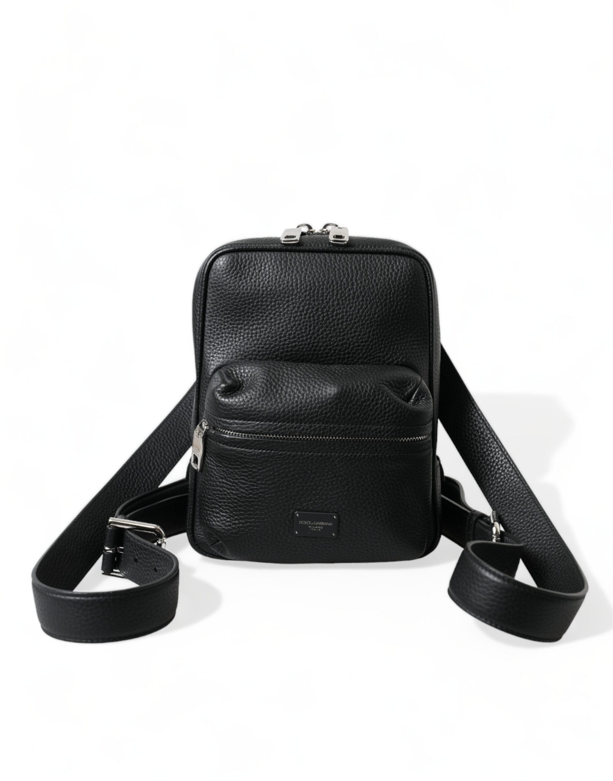 Dolce & Gabbana Chic Black Calf Leather Small Backpack - Luksusmuotia Dolce & Gabbana - Tutustu YVES JAVANNI® 