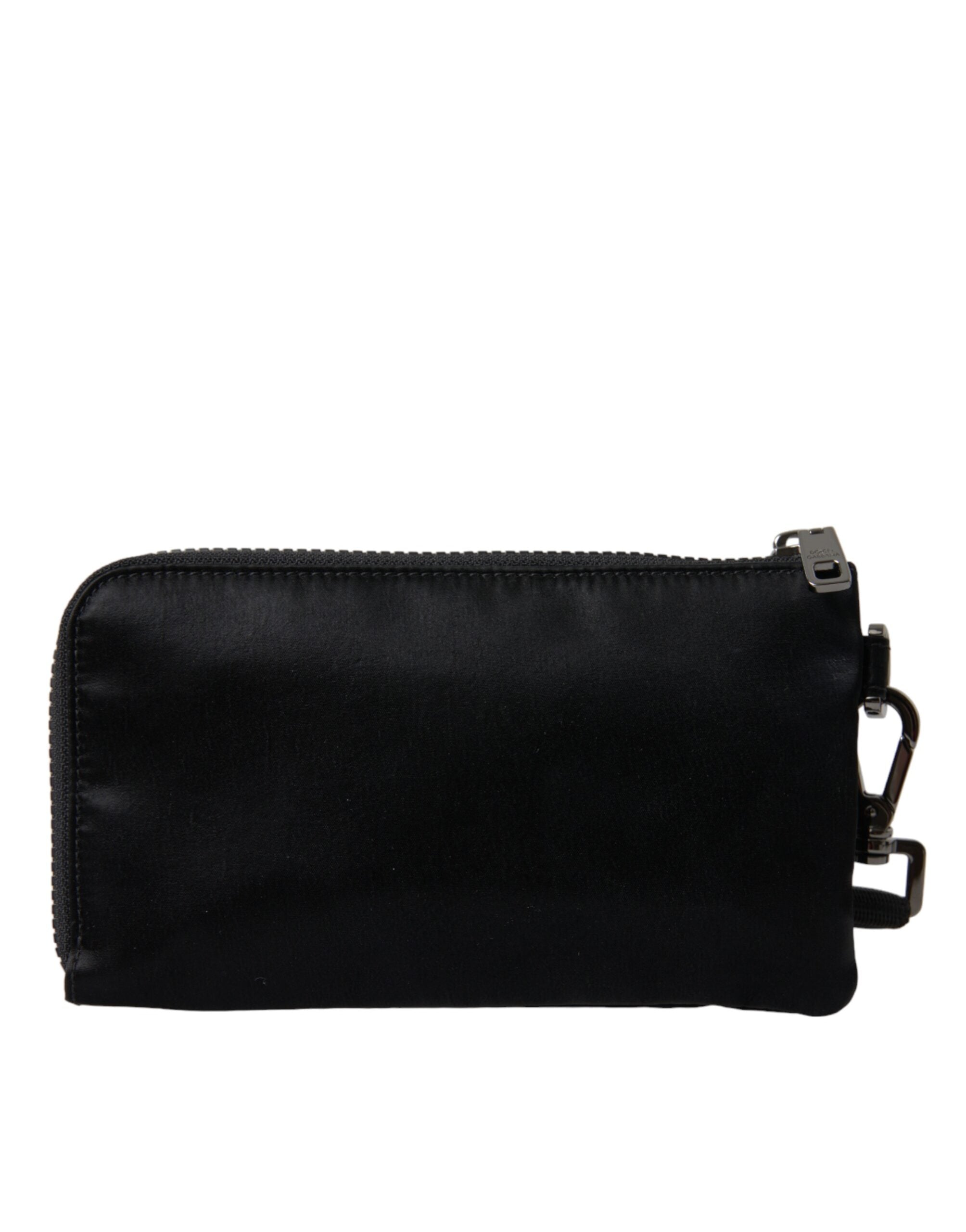 Dolce & Gabbana Elegant Black Nylon & Leather Pouch - Luksusmuotia Dolce & Gabbana - Tutustu YVES JAVANNI® 