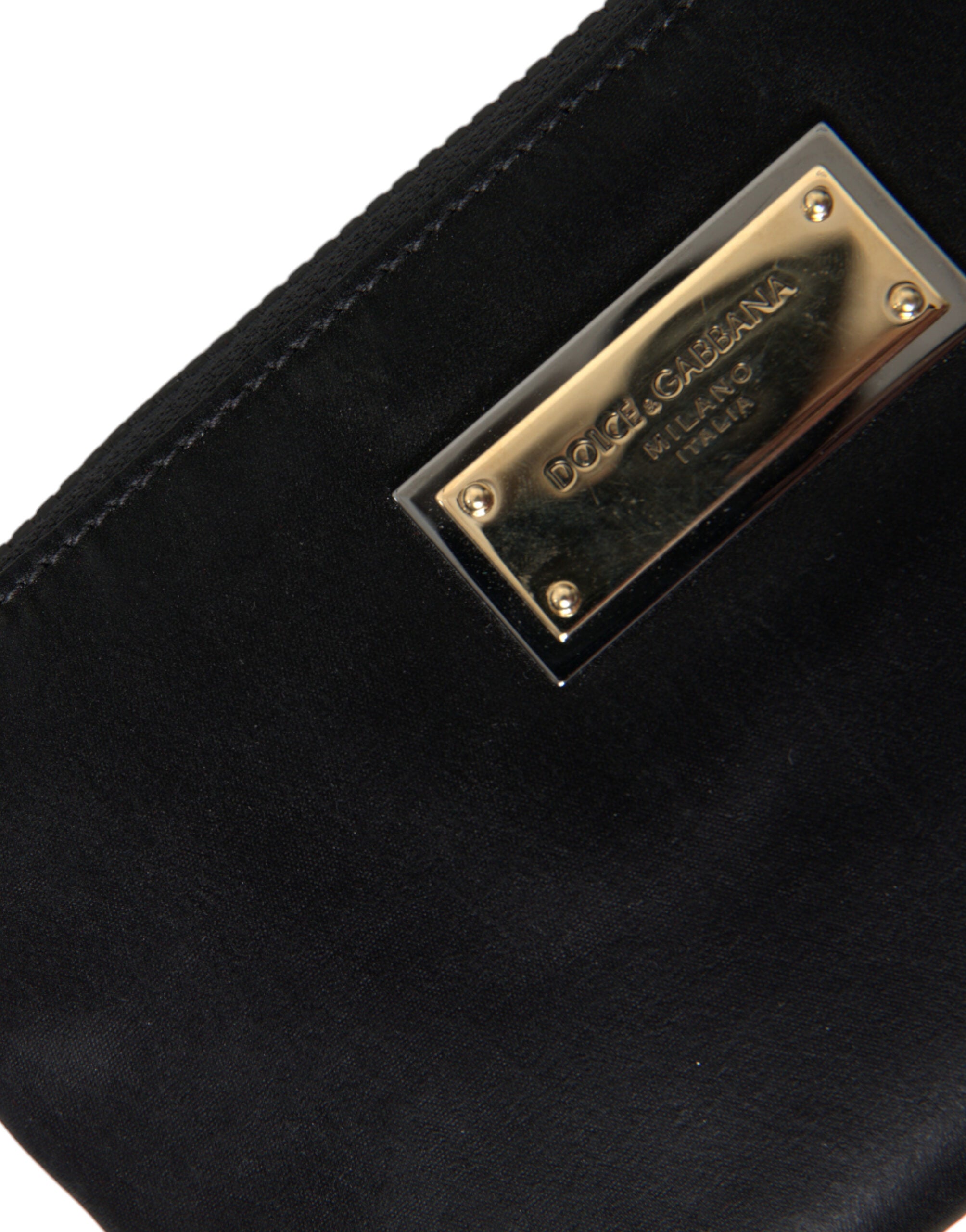 Dolce & Gabbana Elegant Black Nylon & Leather Pouch - Luksusmuotia Dolce & Gabbana - Tutustu YVES JAVANNI® 