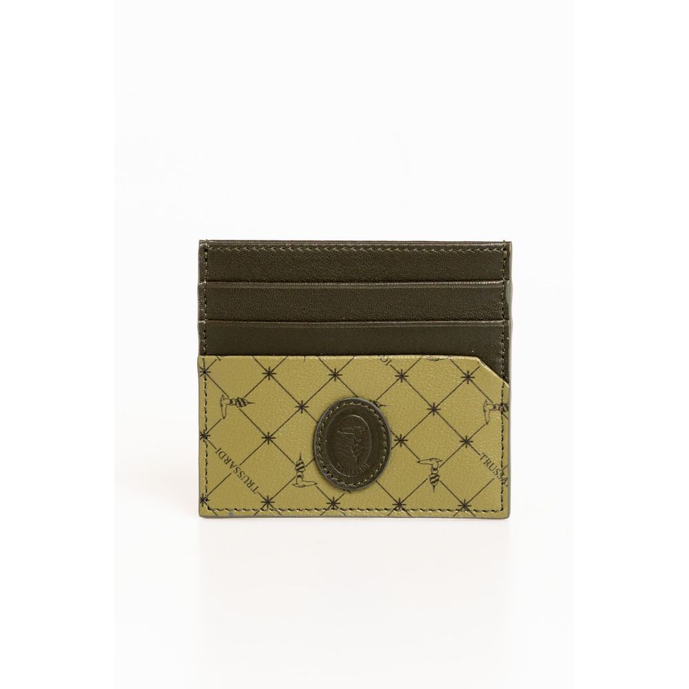 Trussardi Elegant Green Leather Card Holder - Luxury from Trussardi - Shop at YVES JAVANNI