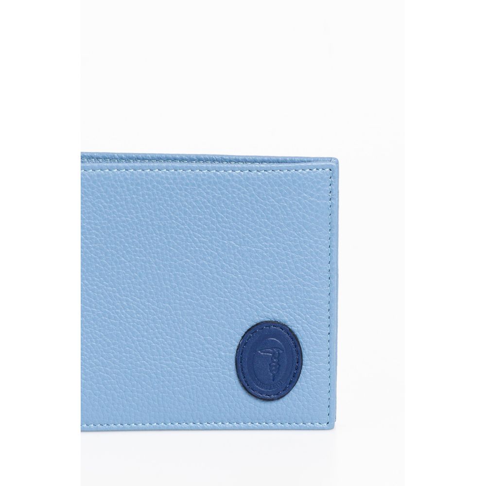 Trussardi Light Blue Leather Men Wallet - Luksusmuotia Trussardi - Tutustu YVES JAVANNI® 