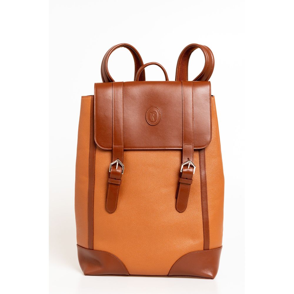 Trussardi Elegant Brown Leather Backpack for Men - Luxury from Trussardi - Shop at YVES JAVANNI