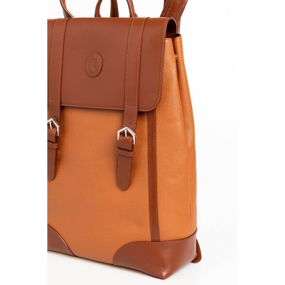 Trussardi Brown Leather Men Backpack - Luksusmuotia Trussardi - Tutustu YVES JAVANNI® 