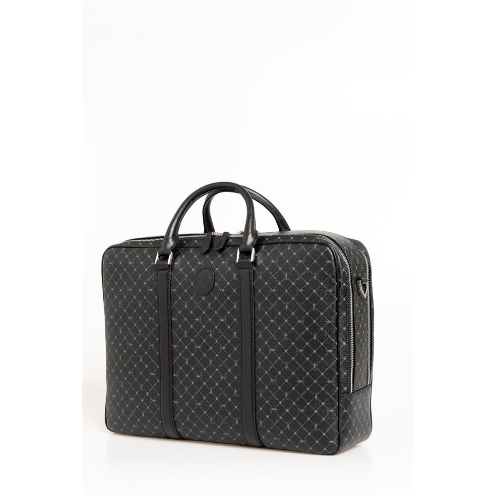 Trussardi Black Leather Men Briefcase - Luksusmuotia Trussardi - Tutustu YVES JAVANNI® 