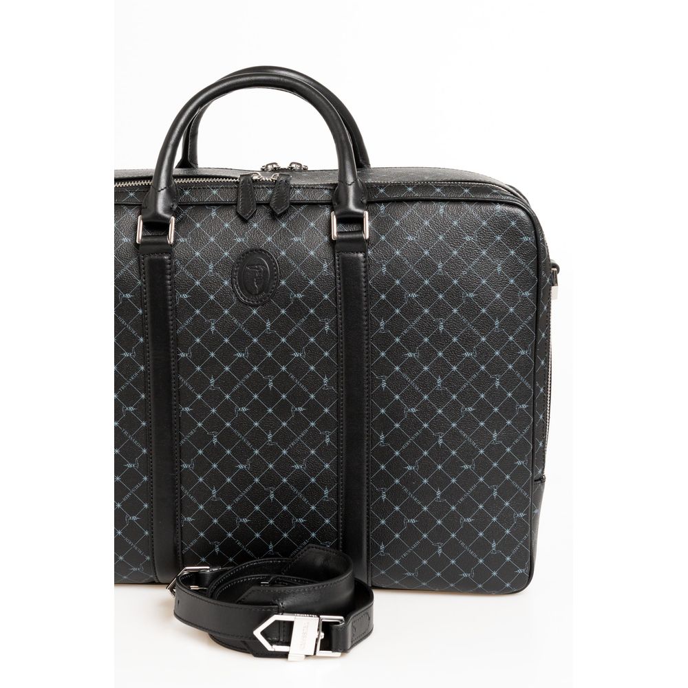 Trussardi Black Leather Men Briefcase - Luksusmuotia Trussardi - Tutustu YVES JAVANNI® 