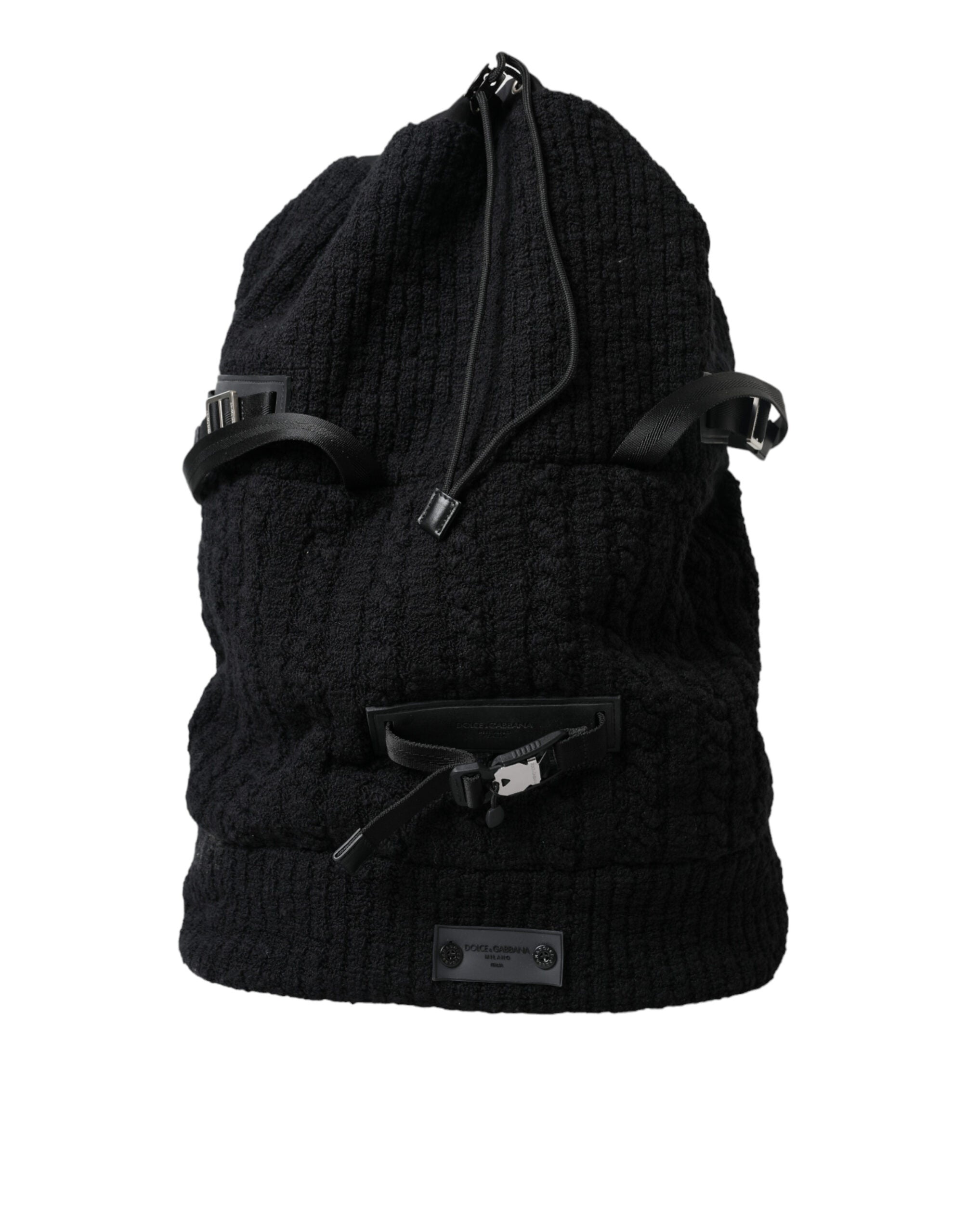 Dolce & Gabbana Elegant Tricot Wool-Blend Backpack in Black - Luksusmuotia Dolce & Gabbana - Tutustu YVES JAVANNI® 