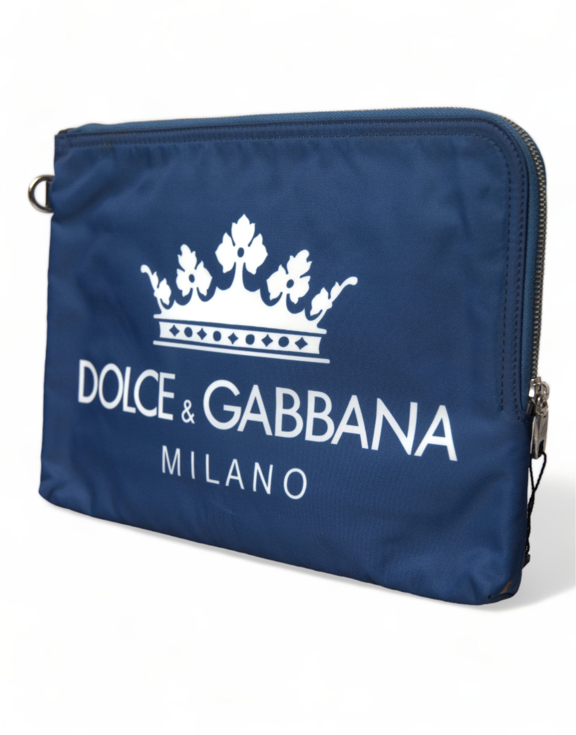 Dolce & Gabbana Elegant Blue Nylon Zipped Clutch - Luksusmuotia Dolce & Gabbana - Tutustu YVES JAVANNI® 