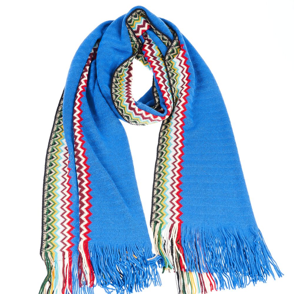 Missoni Blue Wool Men Scarf - Luksuslaukut ja asusteet Missoni - Tutustu YVES JAVANNI® 