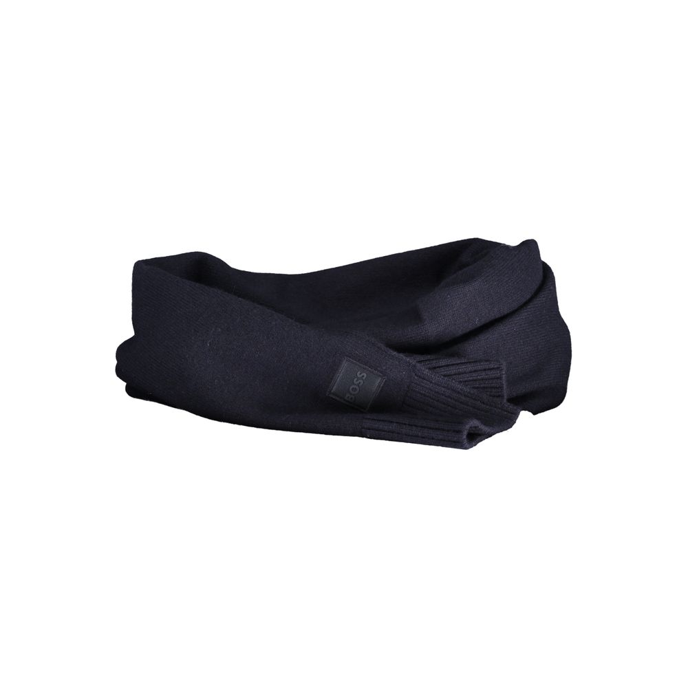 Hugo Boss Elegant Blue Wool-Blend Scarf - Luksusmuotia Hugo Boss - Tutustu YVES JAVANNI® 