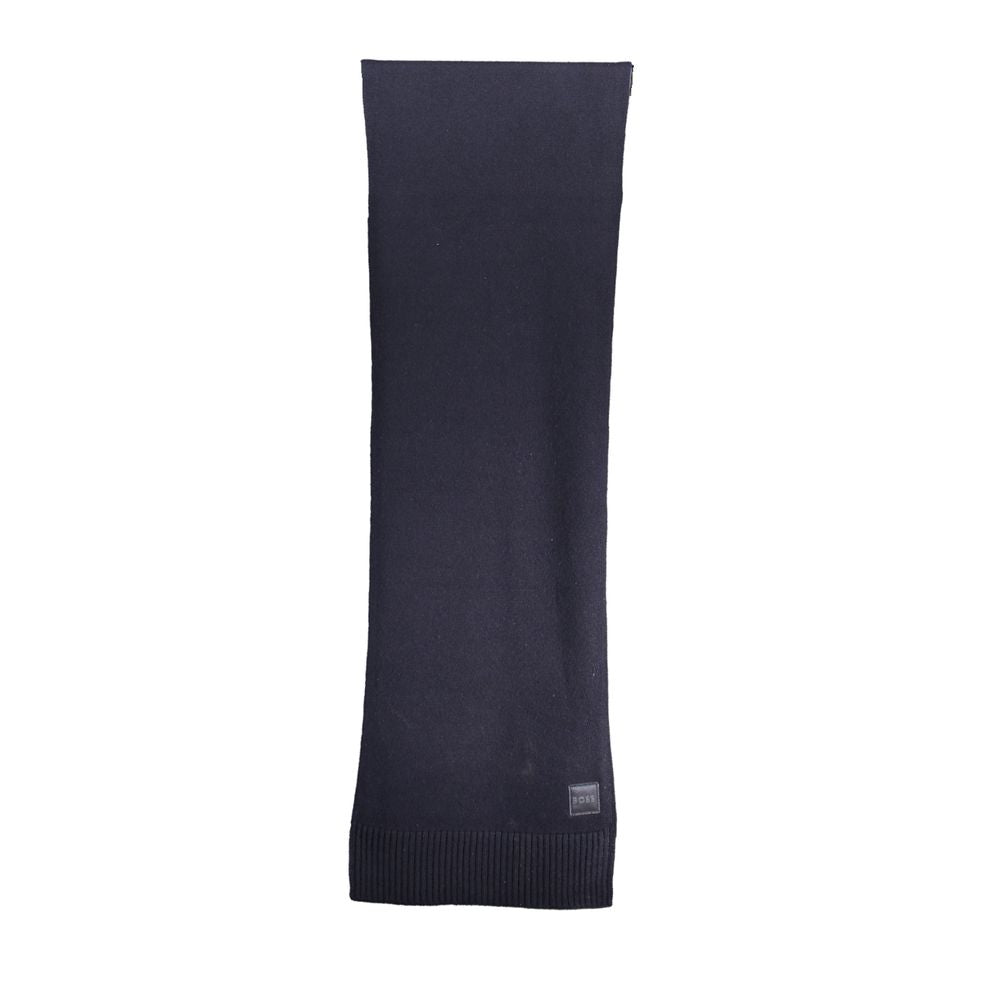 Hugo Boss Elegant Blue Wool-Blend Scarf - Luksusmuotia Hugo Boss - Tutustu YVES JAVANNI® 