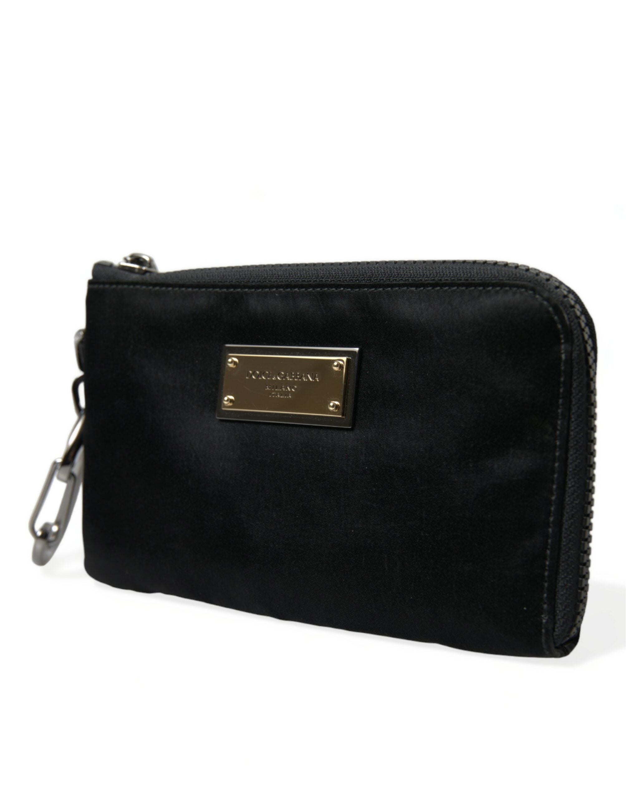 Dolce & Gabbana Elite Black Nylon & Leather Pouch with Logo Detail - Luksusmuotia Dolce & Gabbana - Tutustu YVES JAVANNI® 