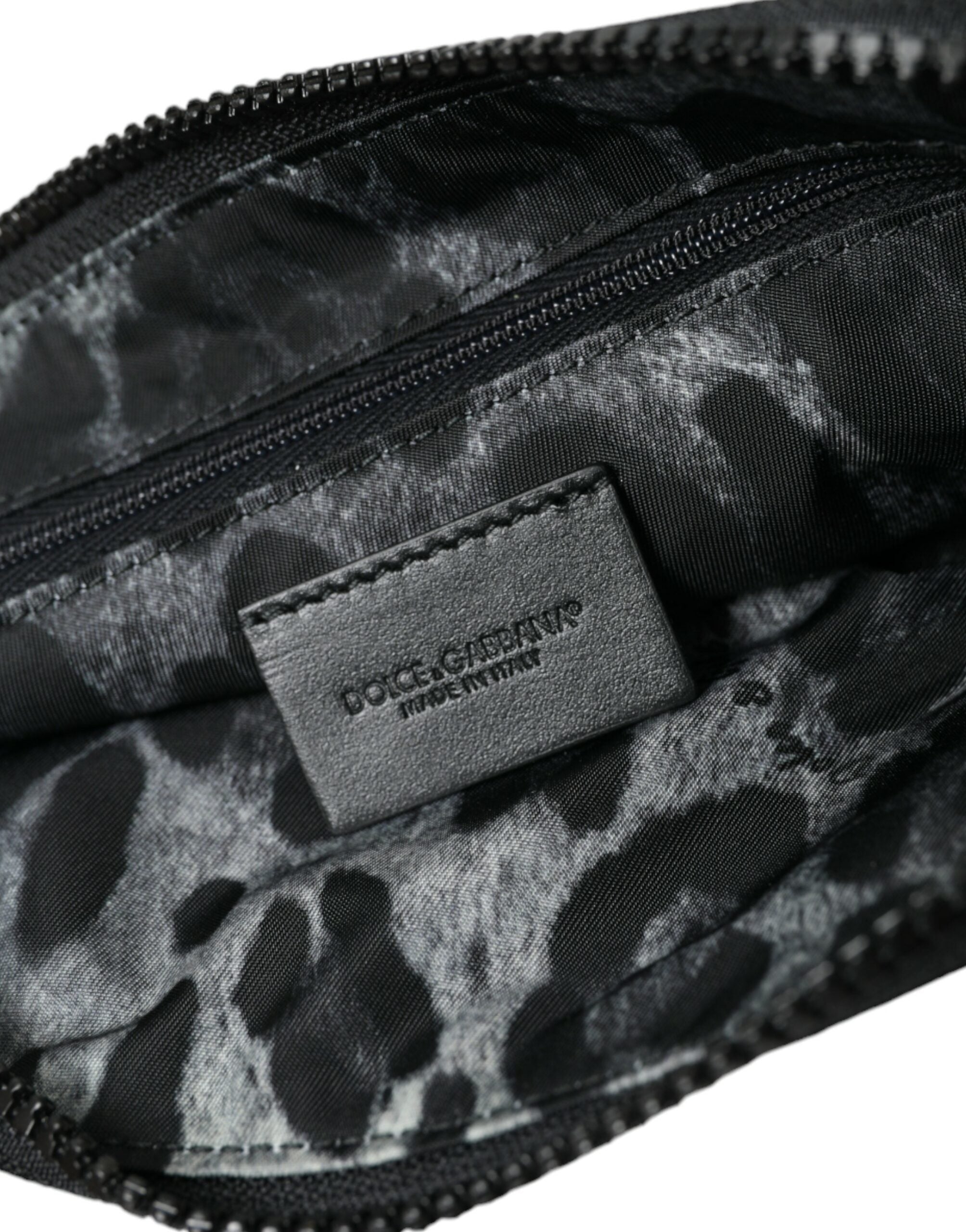 Dolce & Gabbana Elite Black Nylon & Leather Pouch with Logo Detail - Luksusmuotia Dolce & Gabbana - Tutustu YVES JAVANNI® 