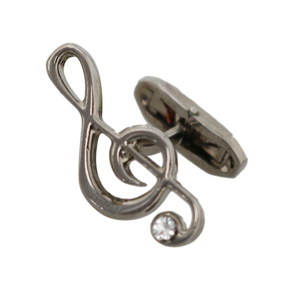 Dolce & Gabbana Elegant Silver Tremble Clef Cufflinks - Luksusmuotia Dolce & Gabbana - Tutustu YVES JAVANNI® 