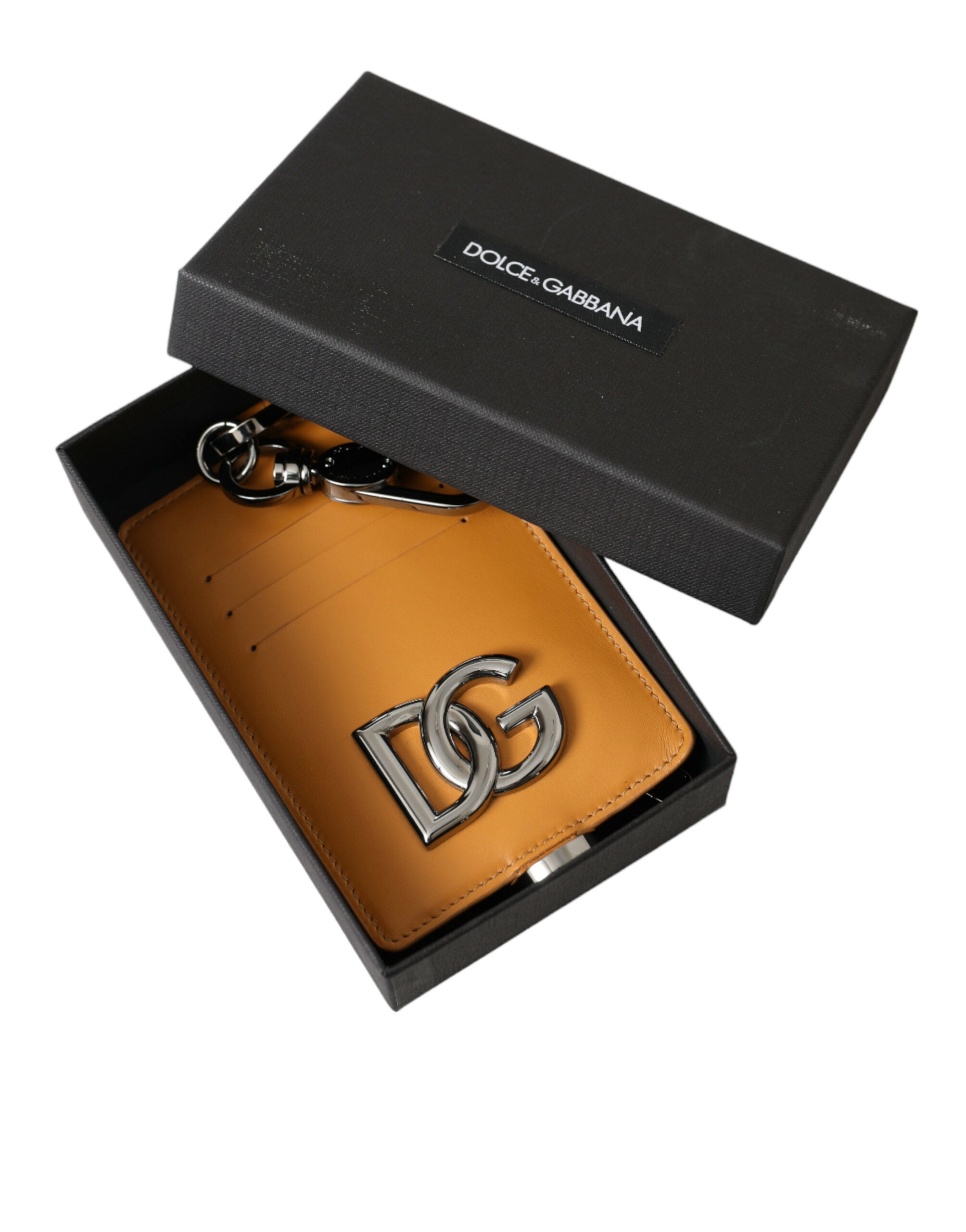 Dolce & Gabbana Elegant Orange Calf Leather Card Holder - Luksusmuotia Dolce & Gabbana - Tutustu YVES JAVANNI® 