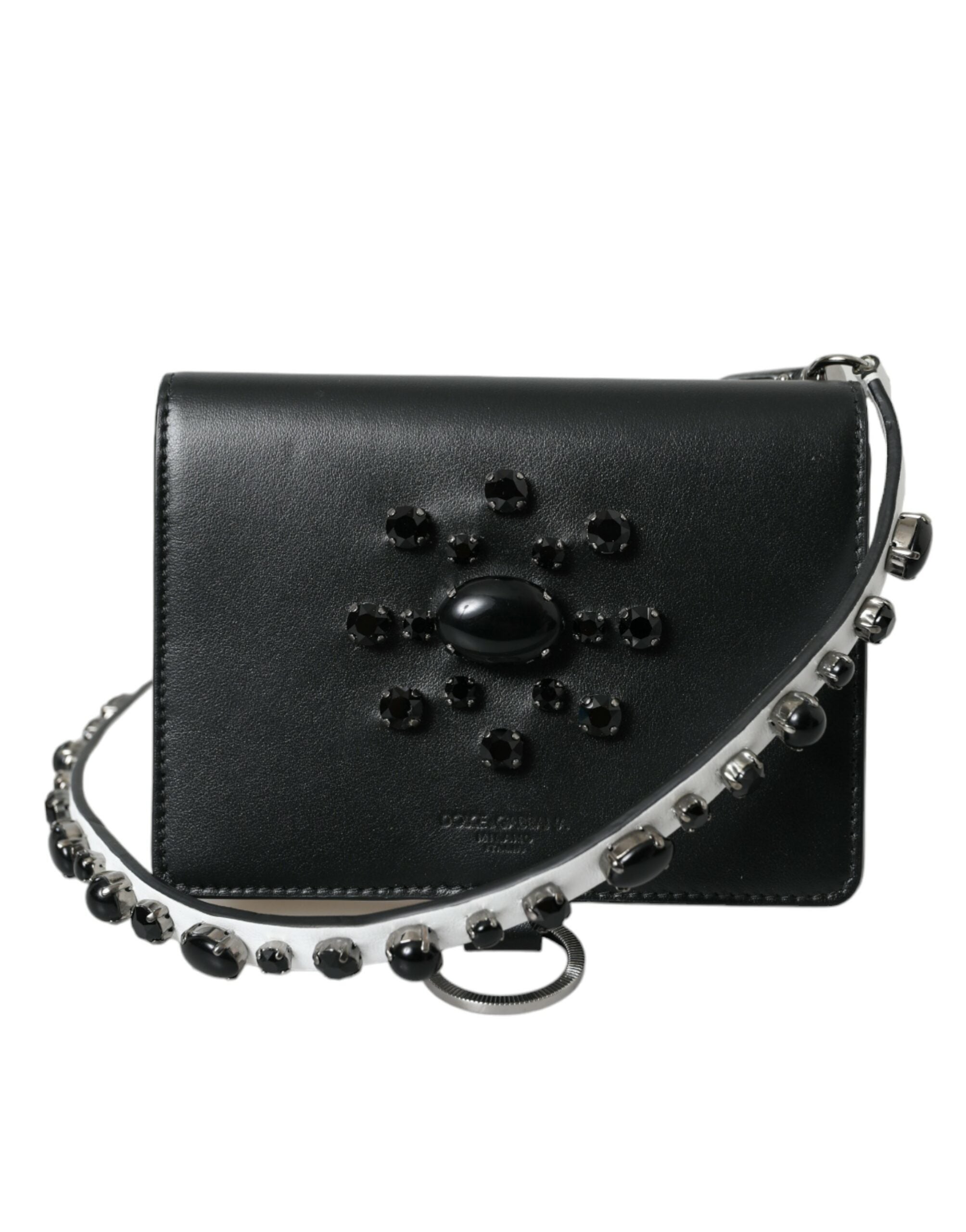 Dolce & Gabbana Elegant Crystal-Embellished Leather Card Holder - Luksusmuotia Dolce & Gabbana - Tutustu YVES JAVANNI® 