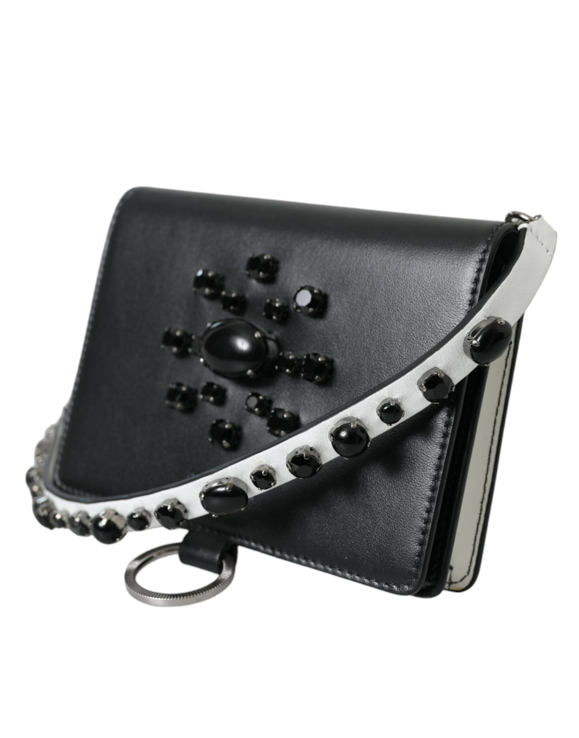 Dolce & Gabbana Elegant Crystal-Embellished Leather Card Holder - Luksusmuotia Dolce & Gabbana - Tutustu YVES JAVANNI® 