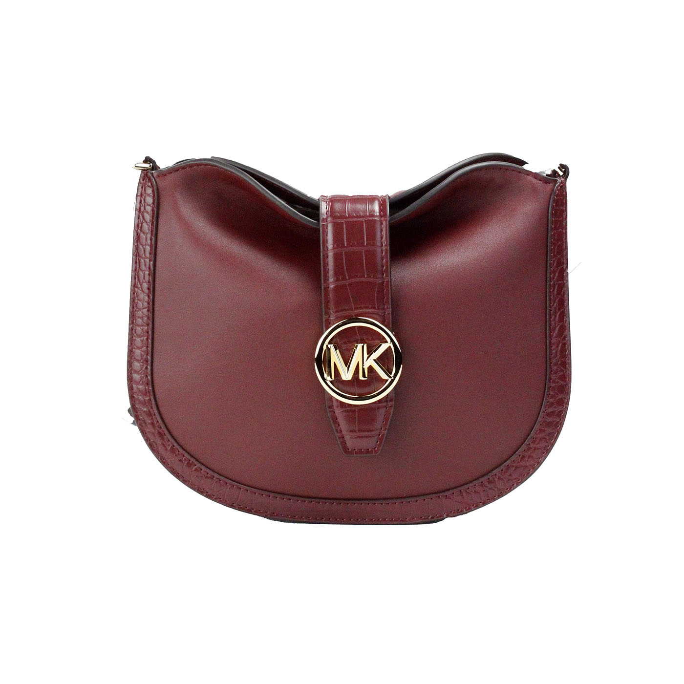 Michael Kors Gabby Small Dark Cherry Leather Foldover Hobo Crossbody Bag - Luksusmuotia Michael Kors - Tutustu YVES JAVANNI® 