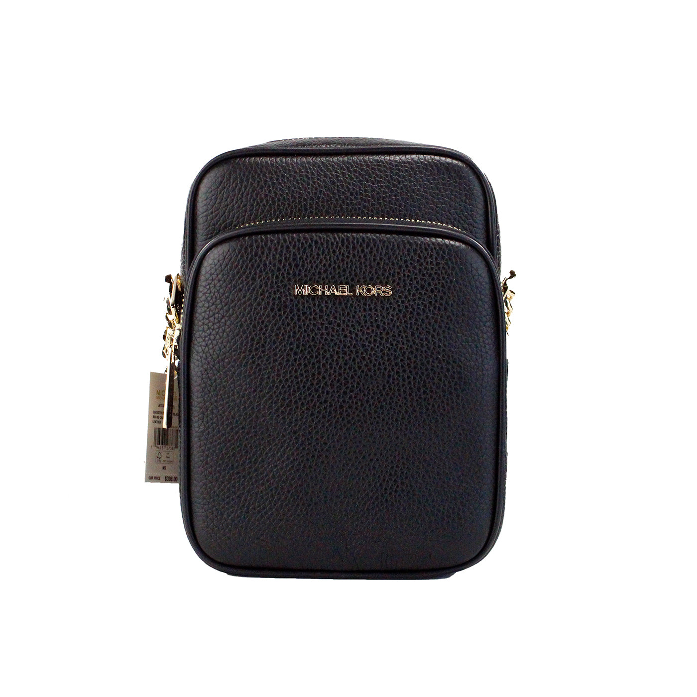 Michael Kors Flight Black Pebbled Leather North South Chain Crossbody Bag - Luksusmuotia Michael Kors - Tutustu YVES JAVANNI® 