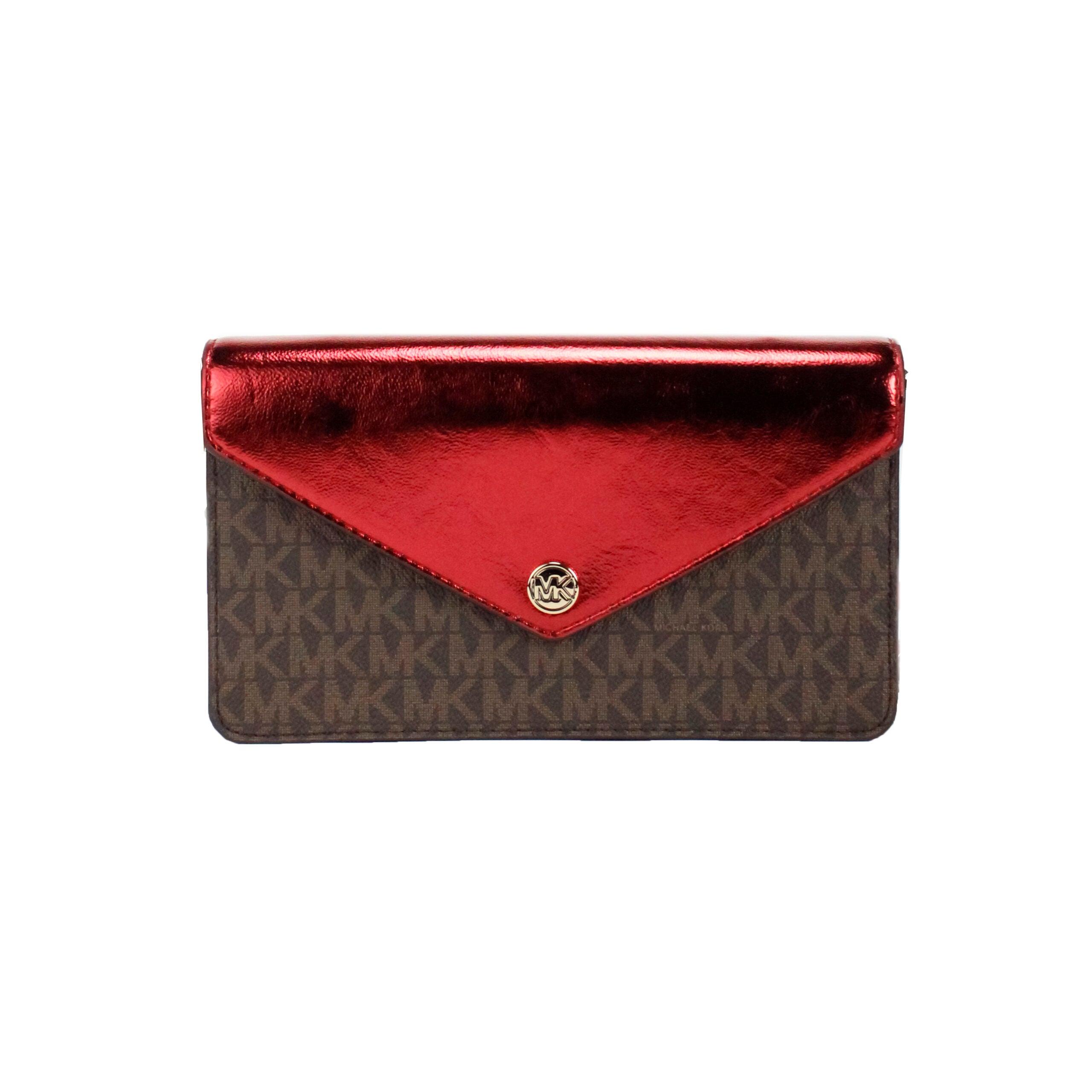 Michael Kors Jet Set Travel Crimson Small Flap Clutch Crossbody Bag - Luksusmuotia Michael Kors - Tutustu YVES JAVANNI® 