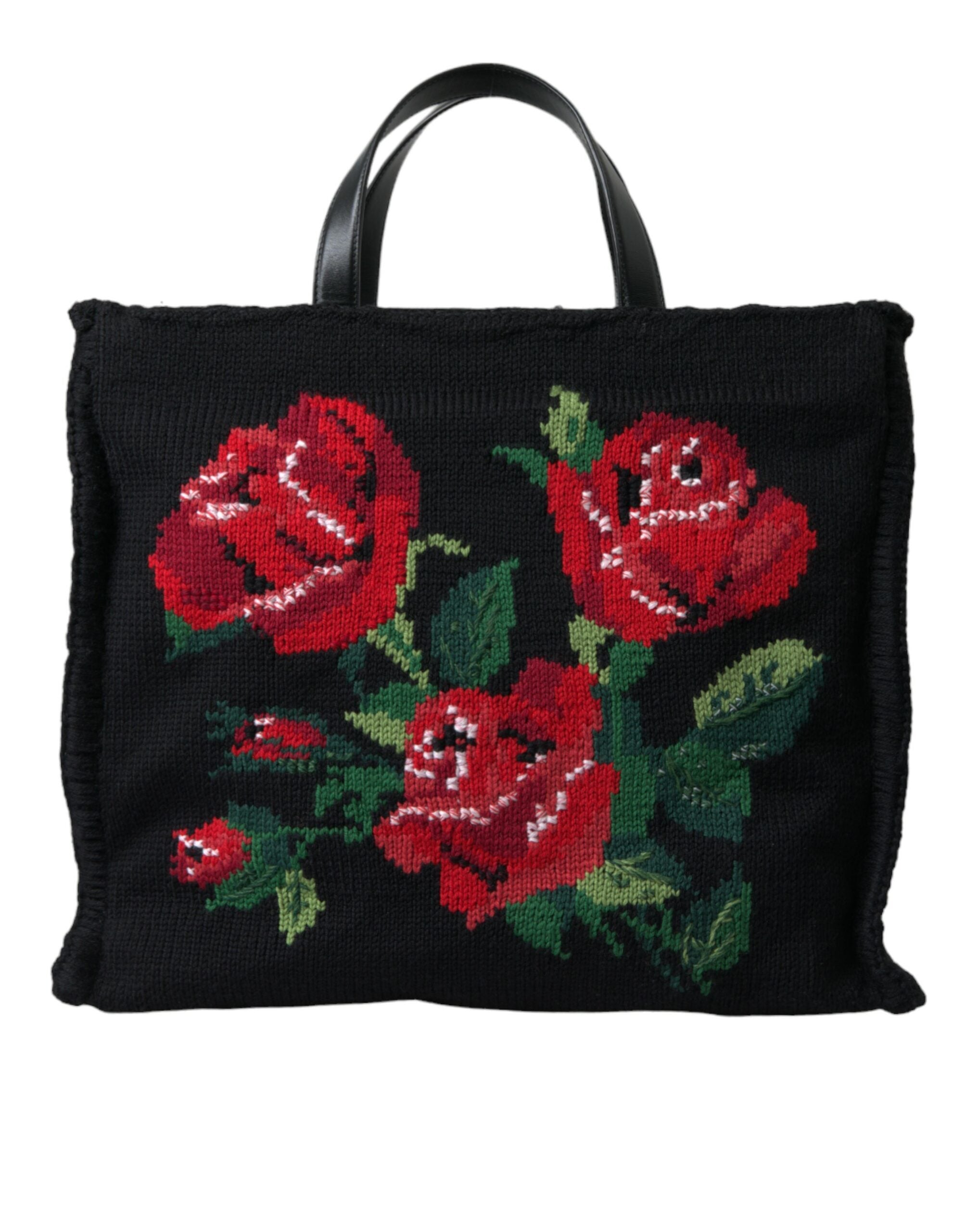 Dolce & Gabbana Chic Embroidered Floral Black Tote - Luksusmuotia Dolce & Gabbana - Tutustu YVES JAVANNI® 