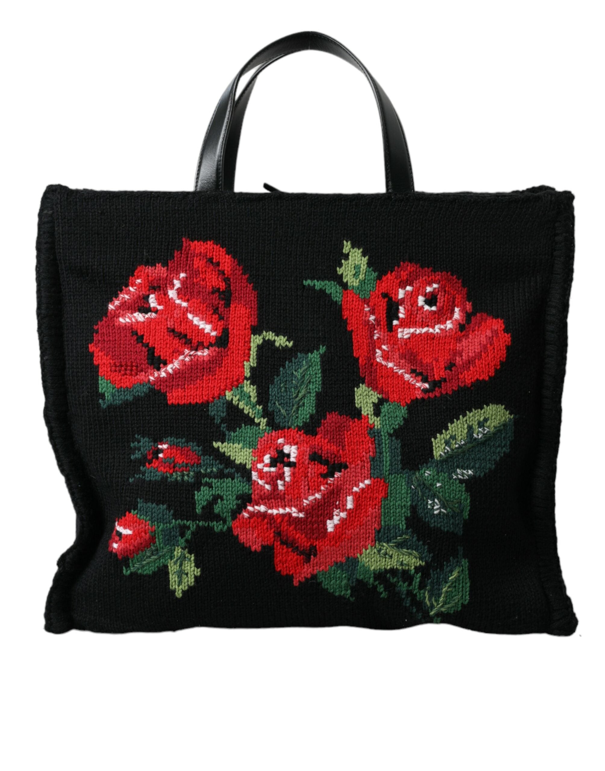 Dolce & Gabbana Chic Embroidered Floral Black Tote - Luksusmuotia Dolce & Gabbana - Tutustu YVES JAVANNI® 