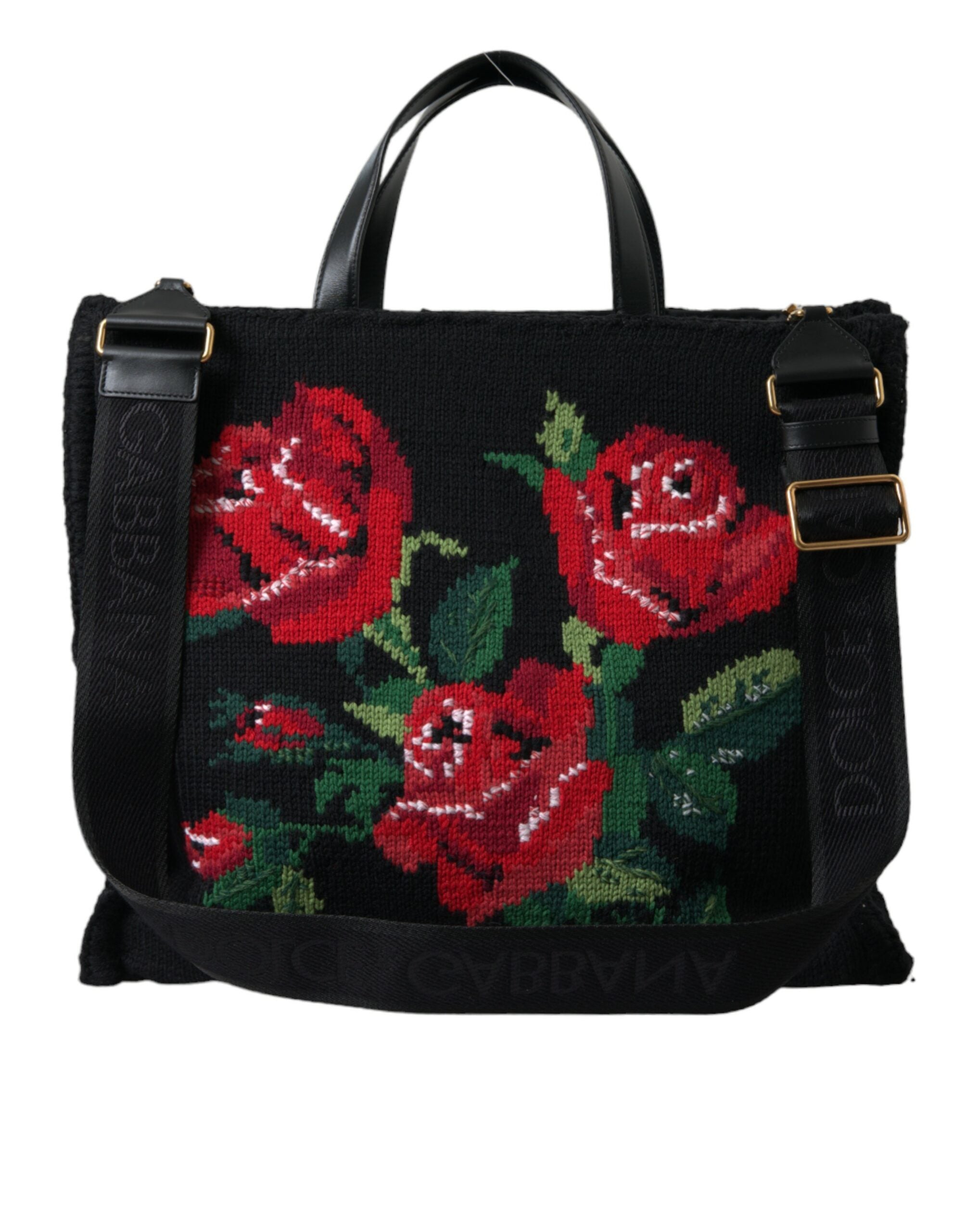 Dolce & Gabbana Chic Embroidered Floral Black Tote - Luksusmuotia Dolce & Gabbana - Tutustu YVES JAVANNI® 